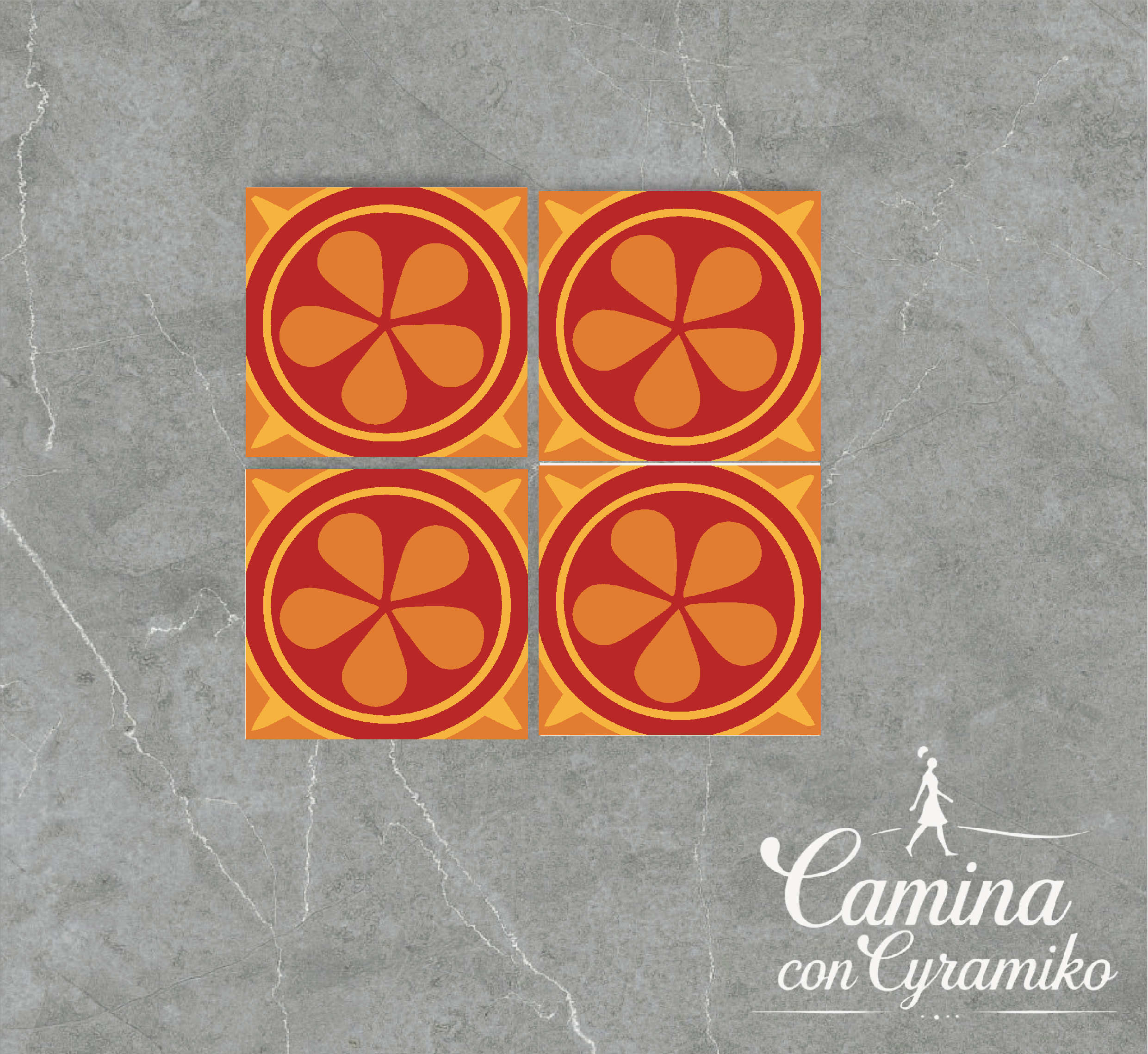 EF24 - NARANJA & AMARILLO DALIA & LADRILLO ROJO