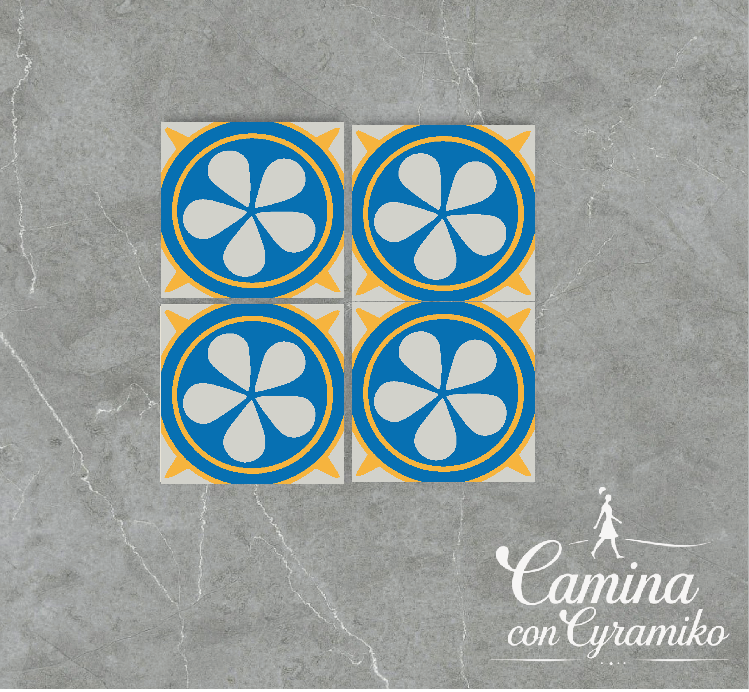 EF25 - AZUL PITUFO & AMARILLO DALIA & GRIS SEDA