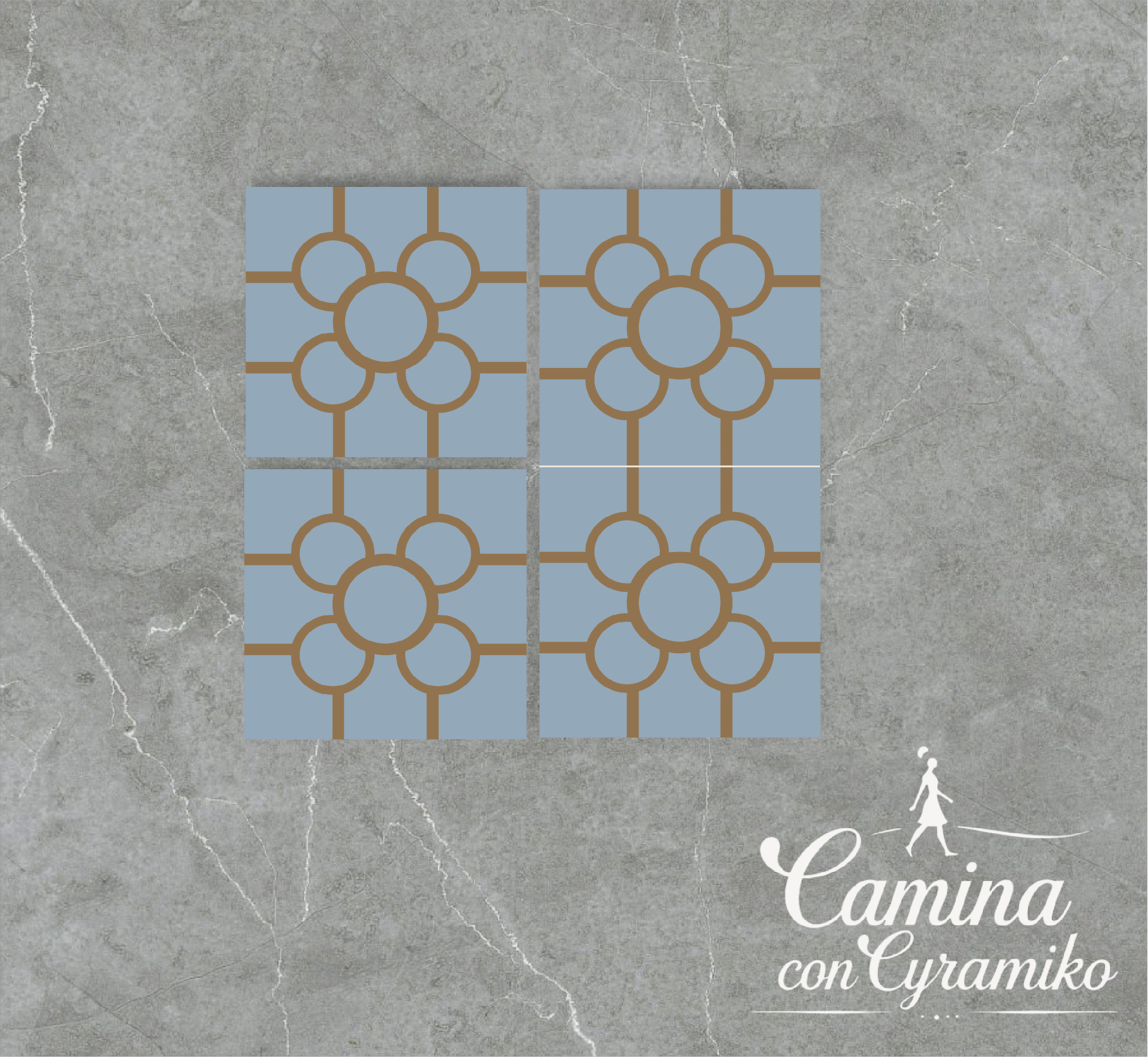 EF14 - AZUL GRISÁCEO & MOKA OSCURO