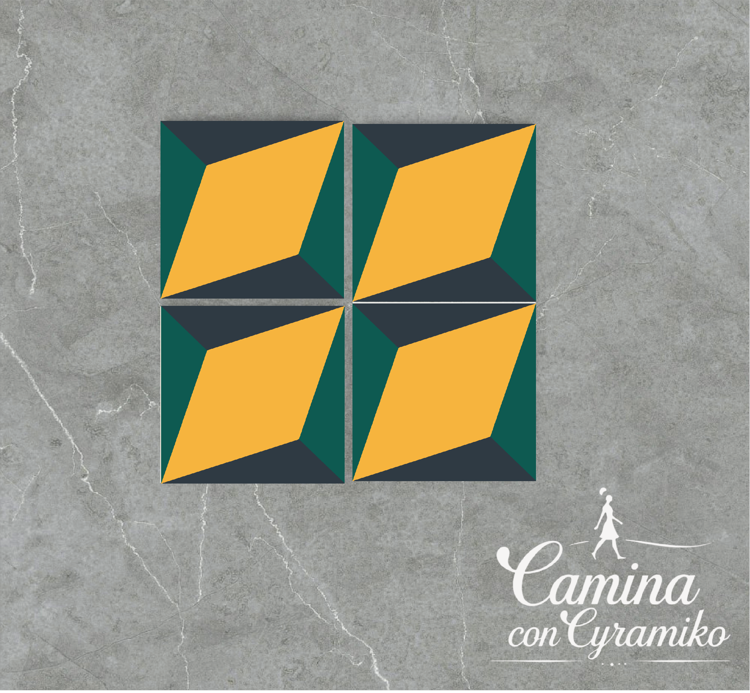 3D04 - AMARILLO DALIA & VERDE ÓPALO & ROYAL BLUE