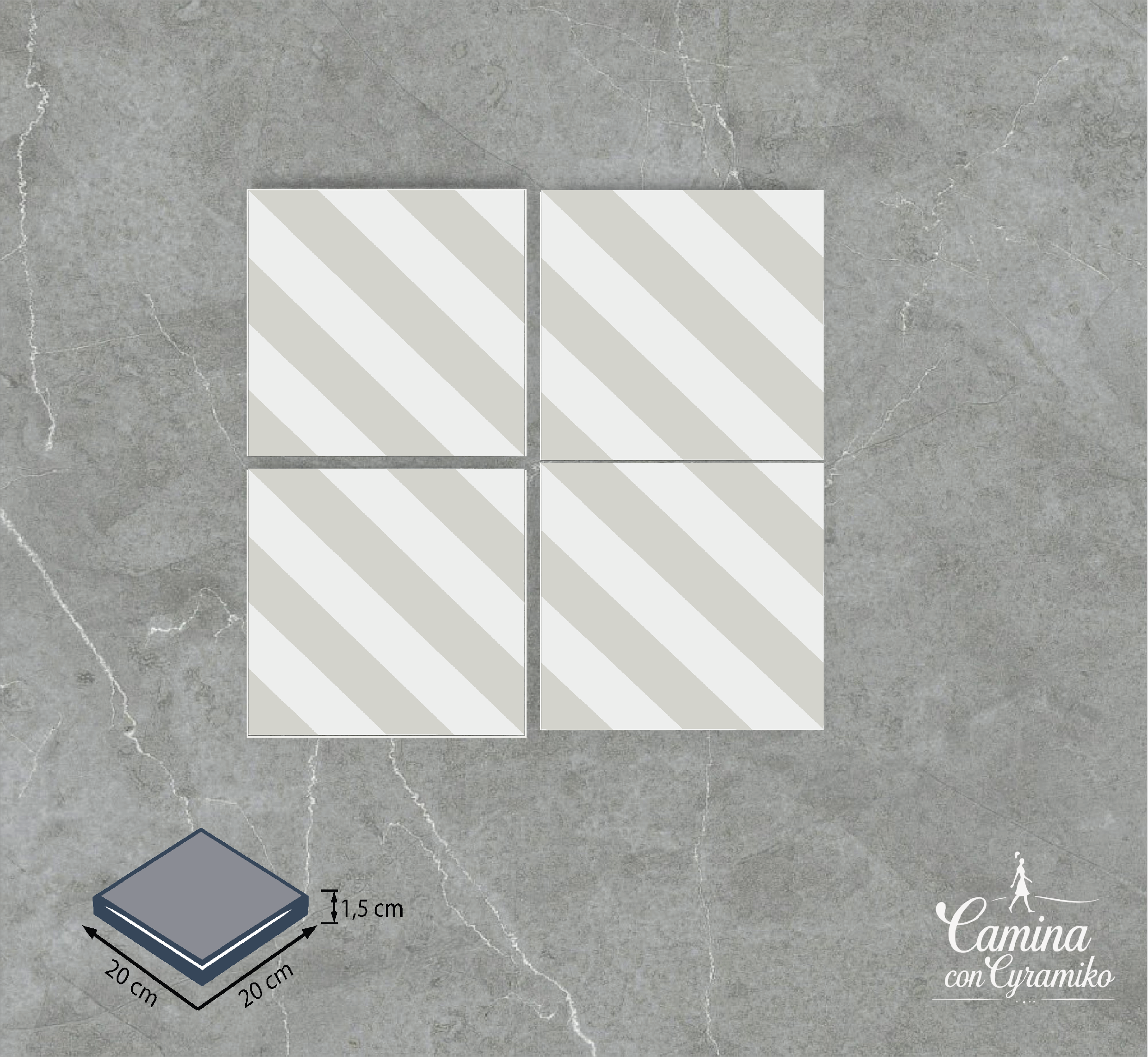 LN01 - BLANCO PURO & GRIS ÁGATA