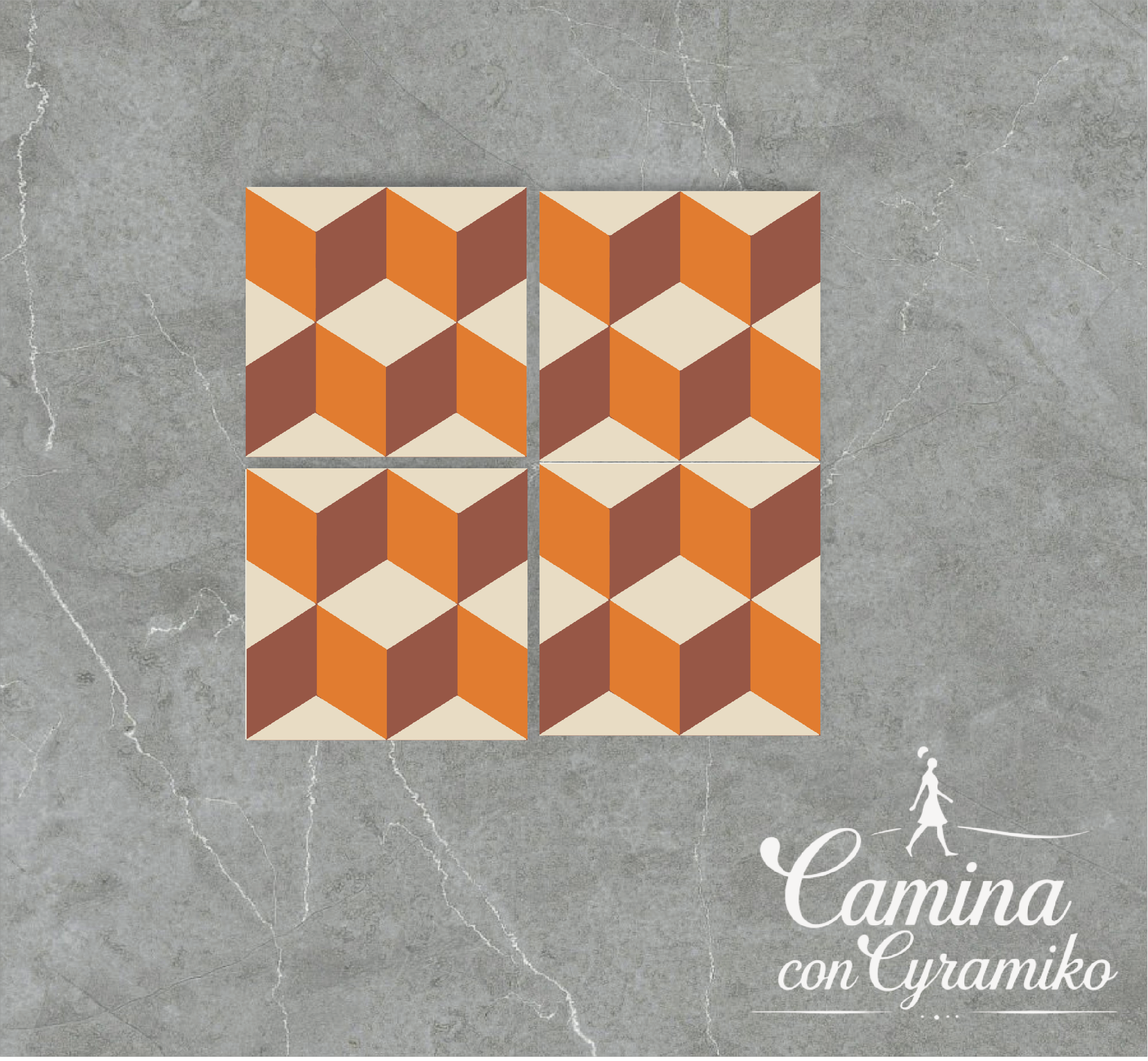 3D07 - MARFIL & NARANJA & COBRE PERLADO