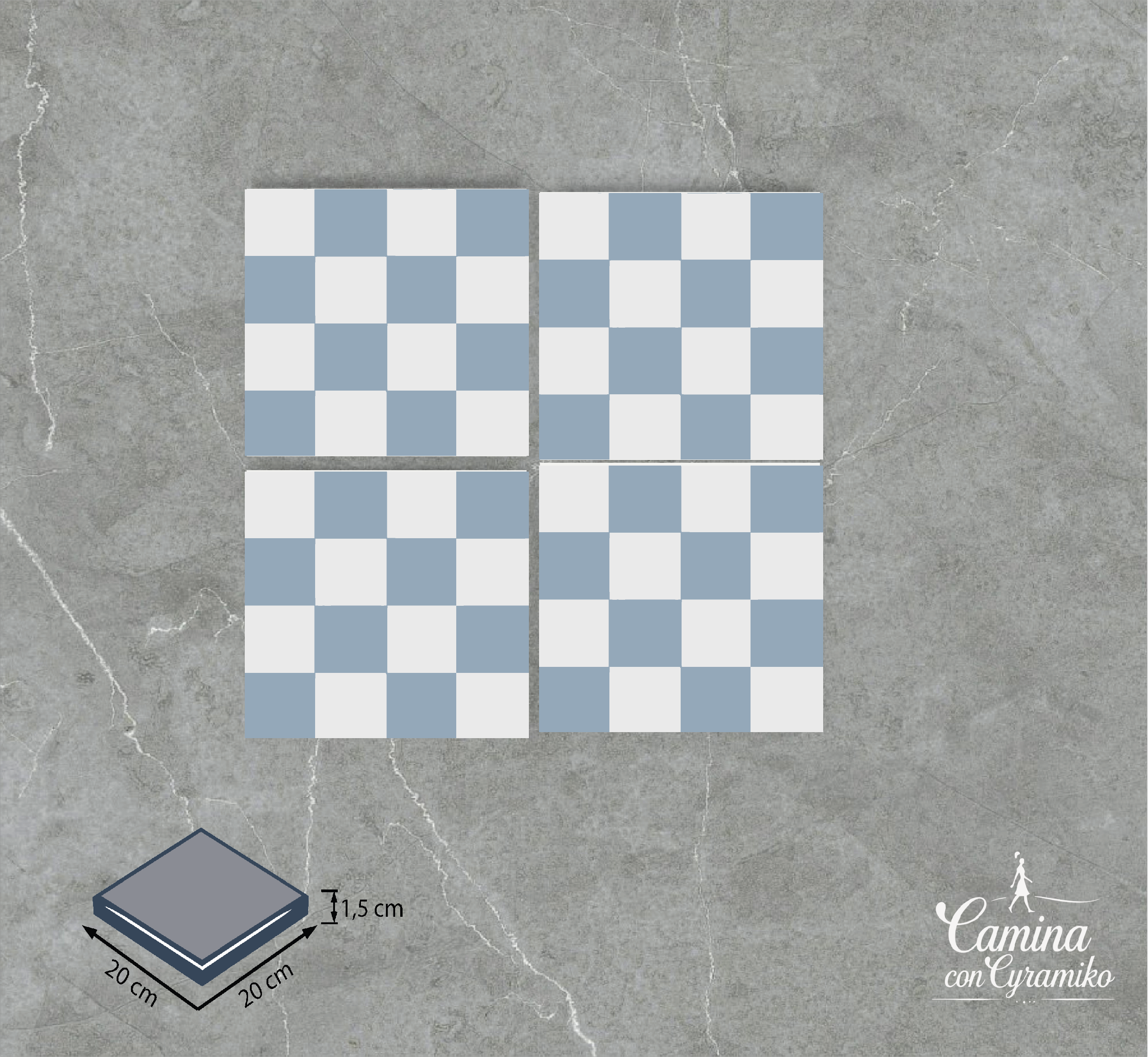 DM30 - BLANCO PURO &  AZUL GRISÁCEO