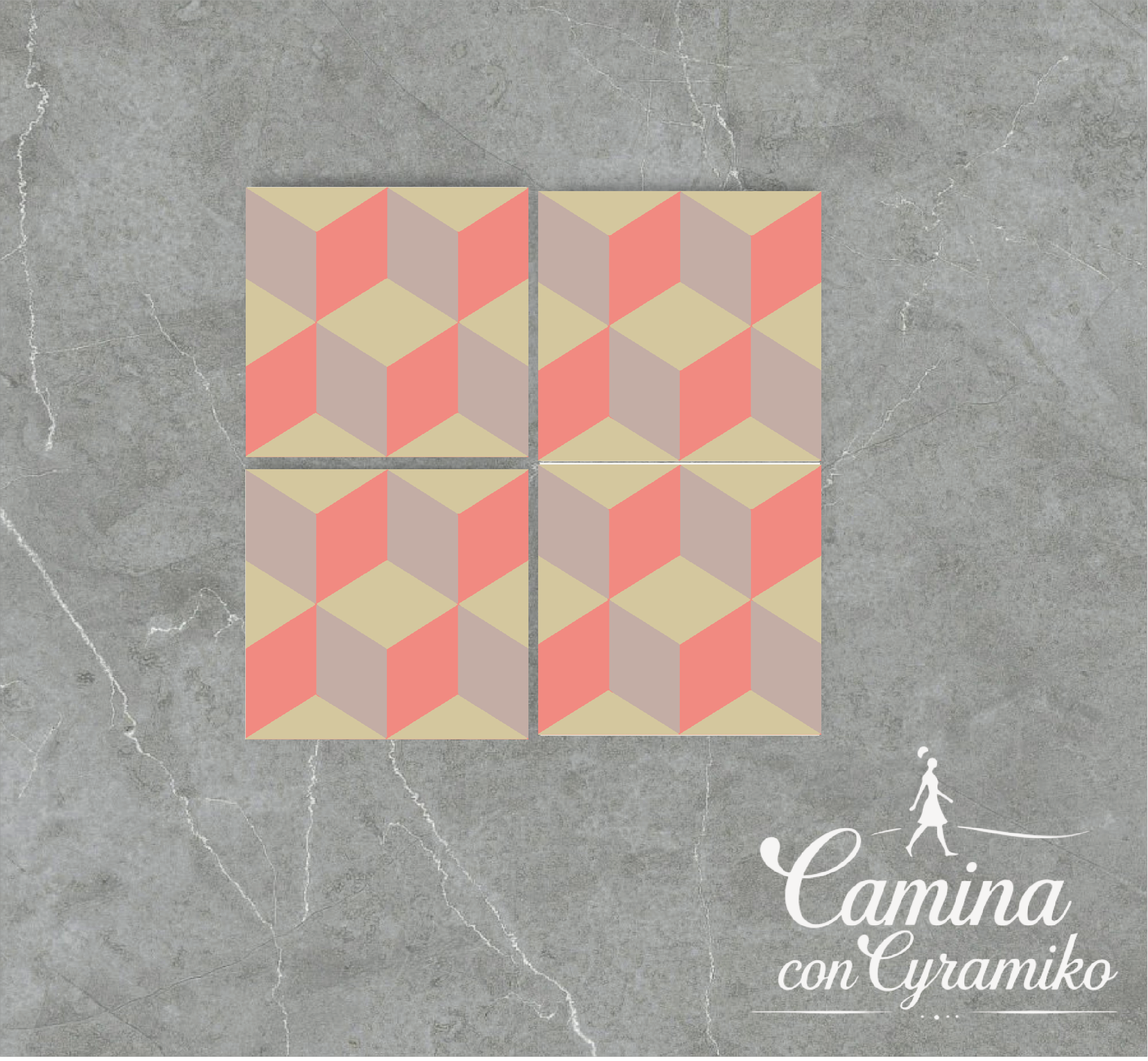 3D09 - AMARILLO ARENA & ROSA EMPOLVADO & LILA PASTEL