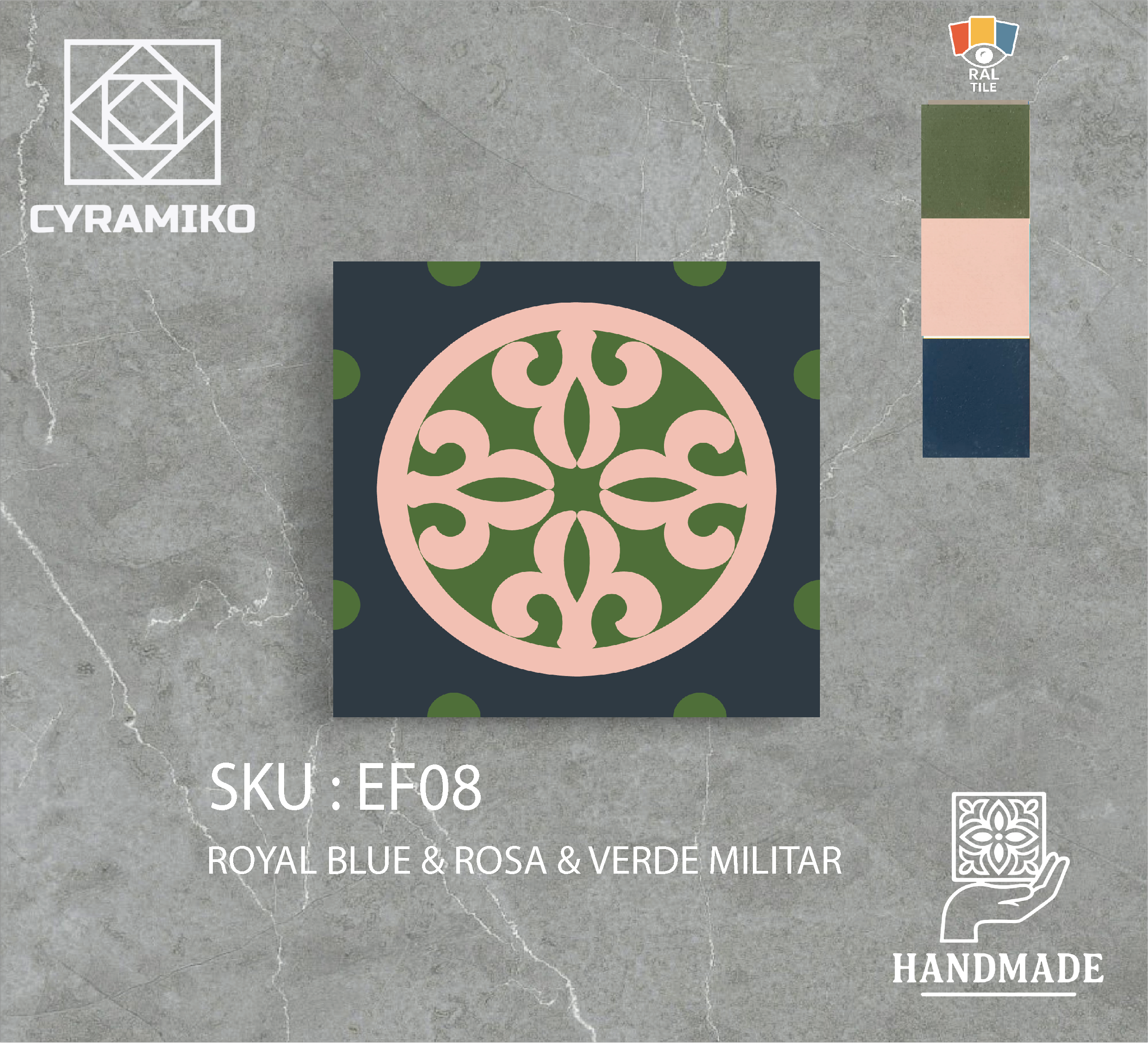 EF08 - ROYAL BLUE & ROSA & VERDE MILITAR