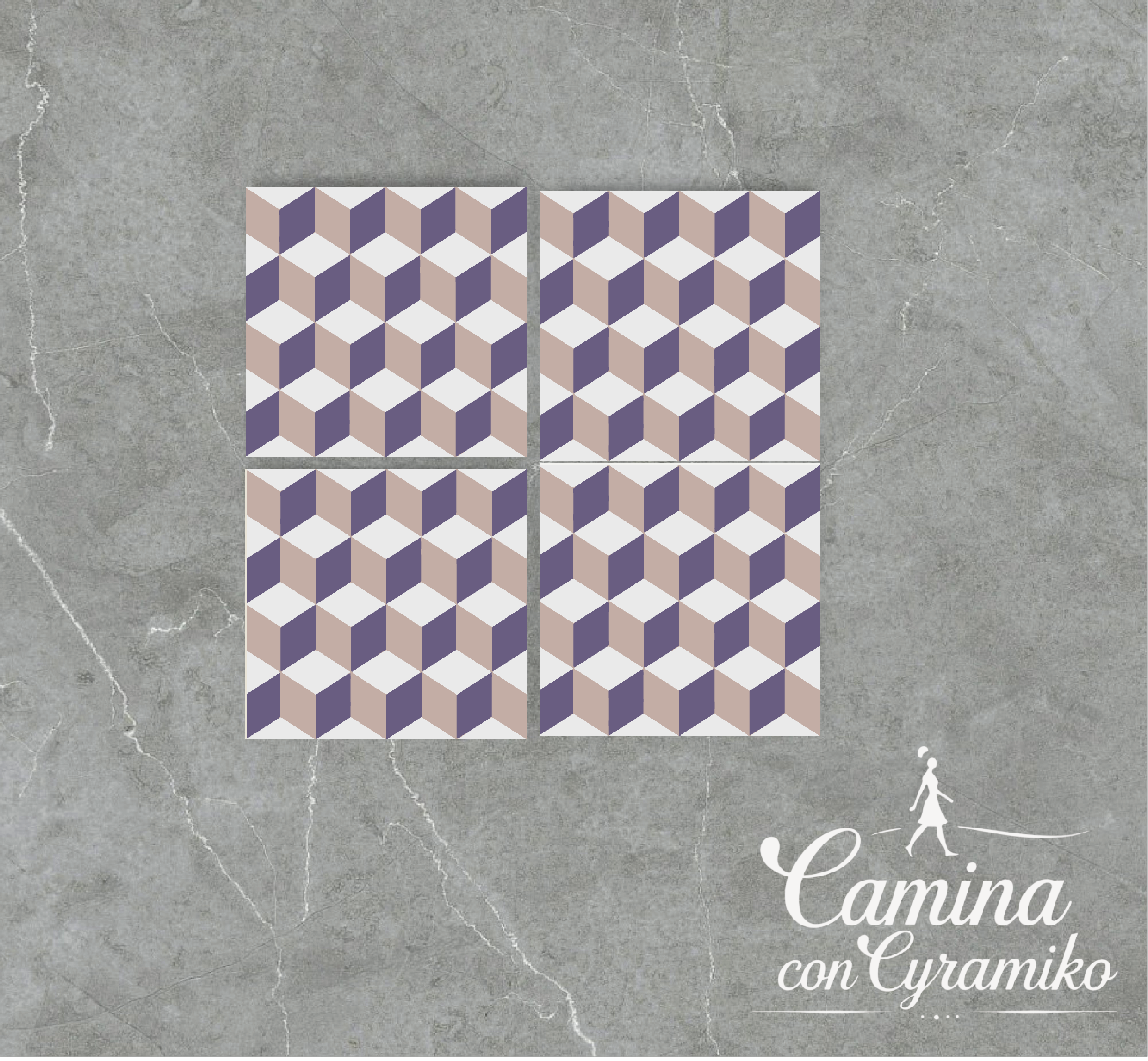 3D15 - BLANCO PURO & MORADO & LILA PASTEL