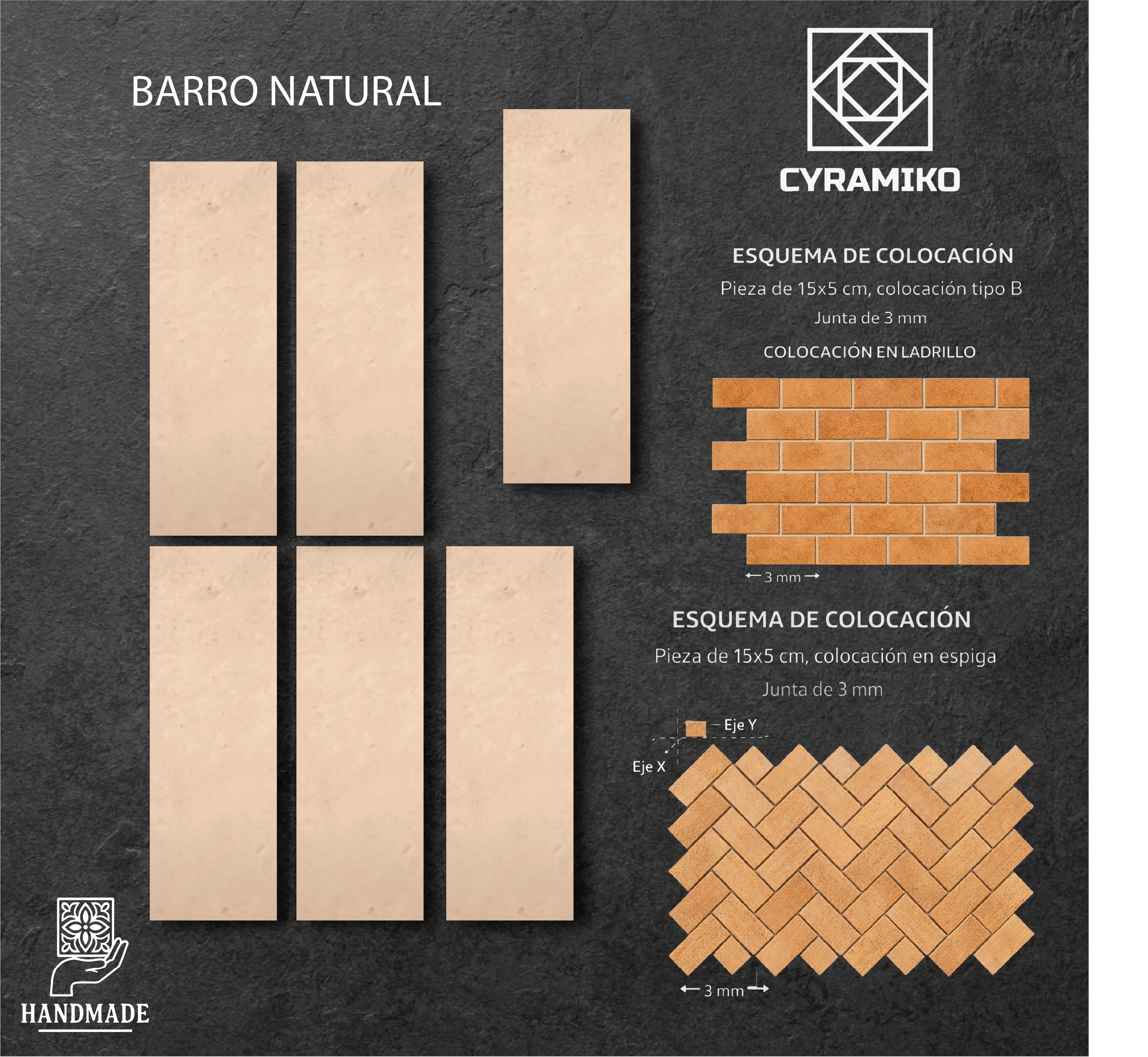 BR01 - BARRO NATURAL 15X5