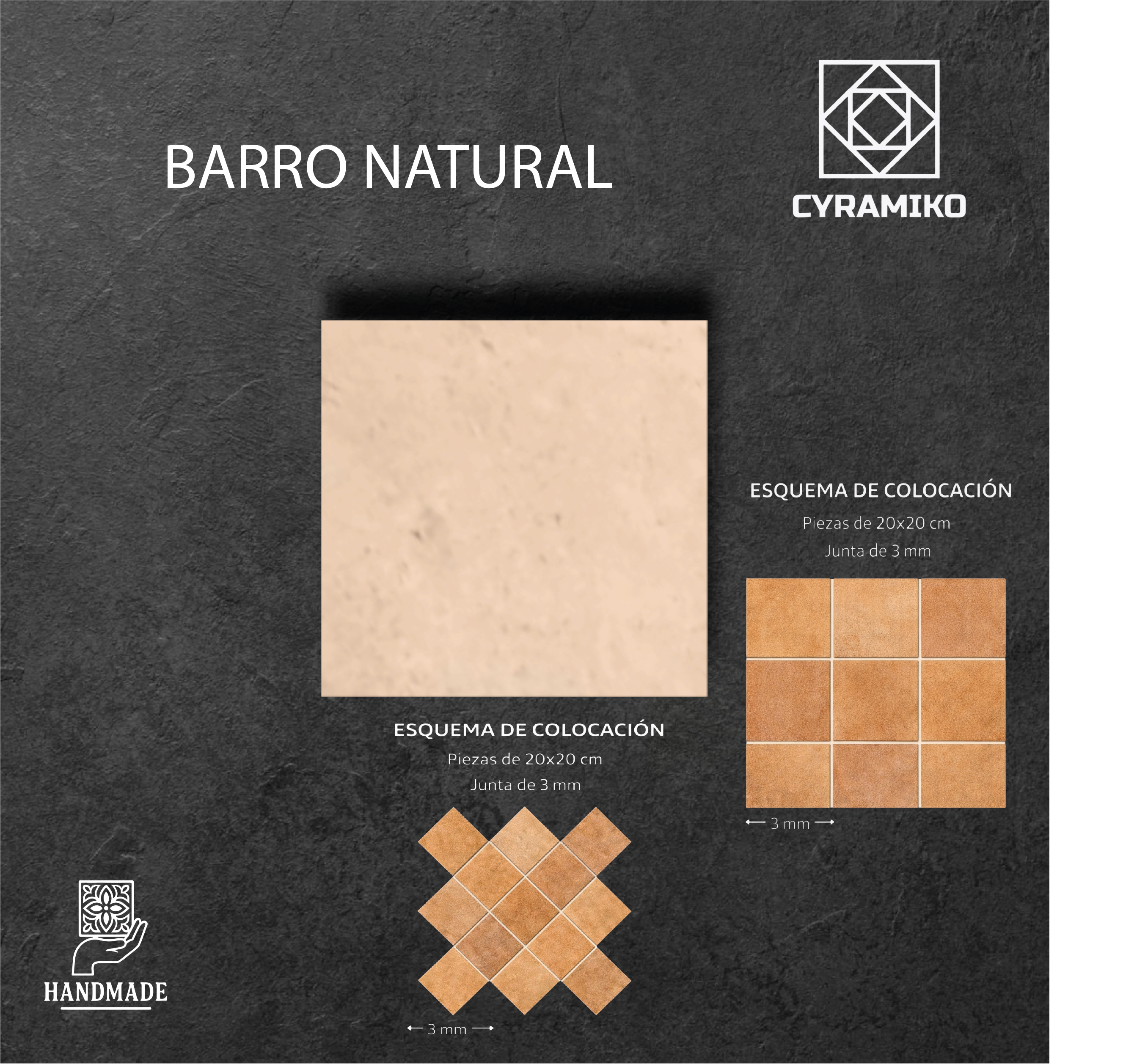 BR03 - BARRO NATURAL 20X20