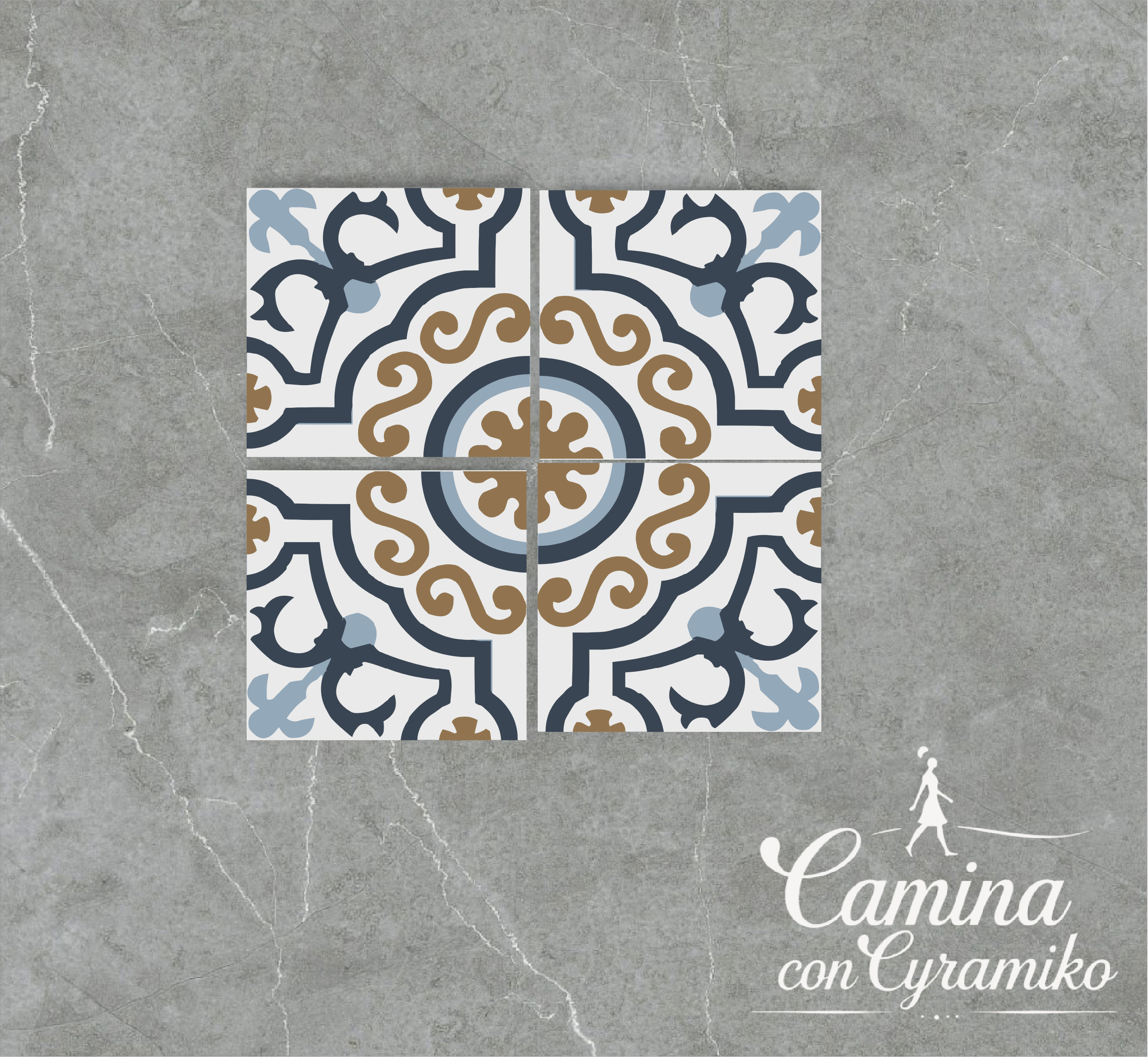 HR01 - BLANCO PURO & MOKA OSCURO & ROYAL BLUE & AZUL GRISÁCEO