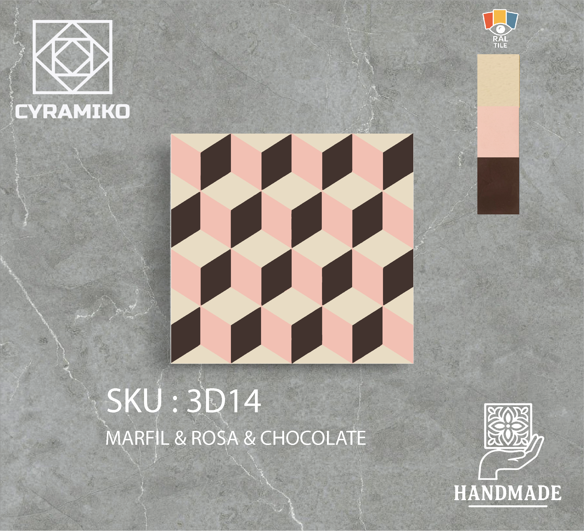 3D14 - MARFIL & ROSA & CHOCOLATE