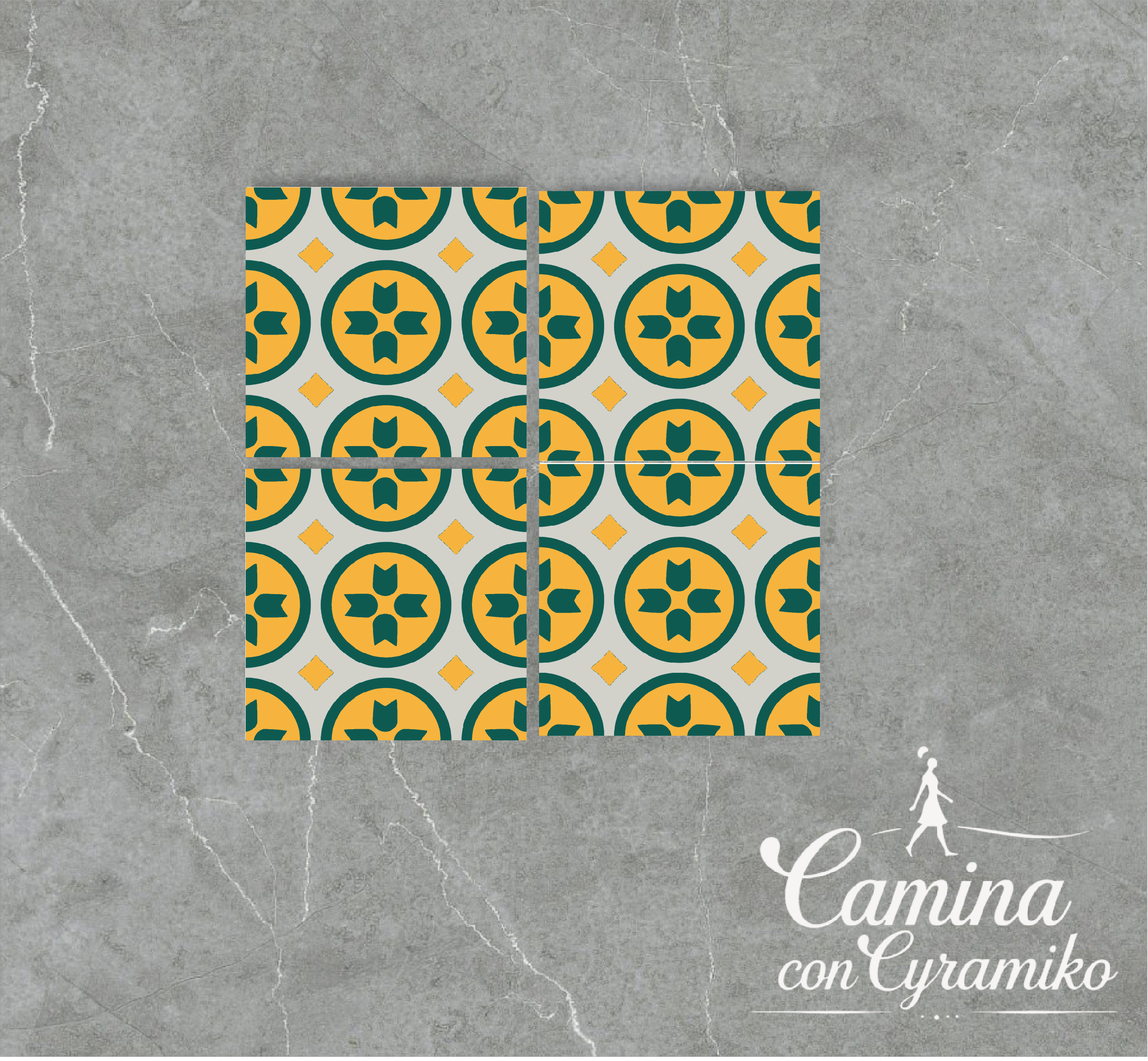 EF01 - VERDE ÓPLALO & GRIS SEDA & AMARILLO DALIA