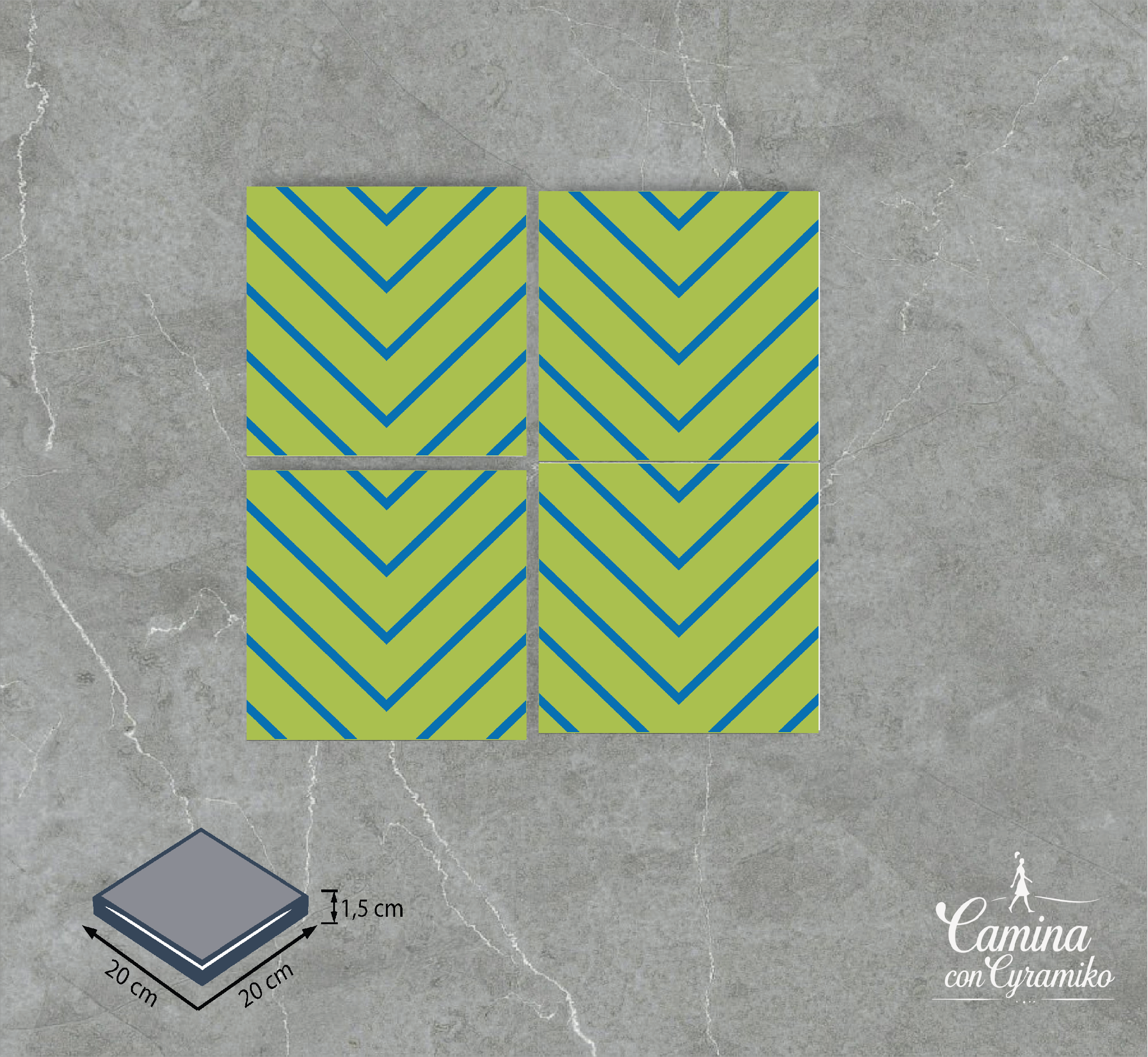 LN17 - VERDE FIBRA & AZUL PITUFO