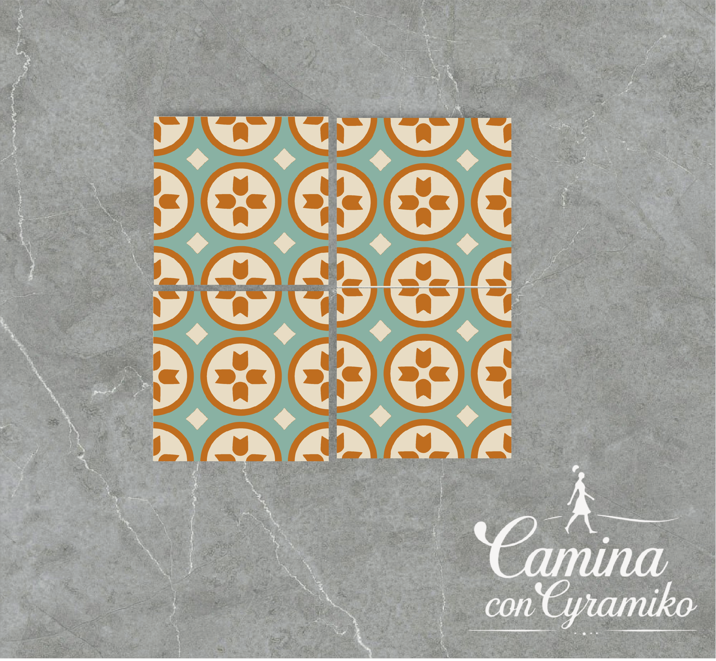 EF04 - MARFIL & VERDE GRISÁCEO & HONEY