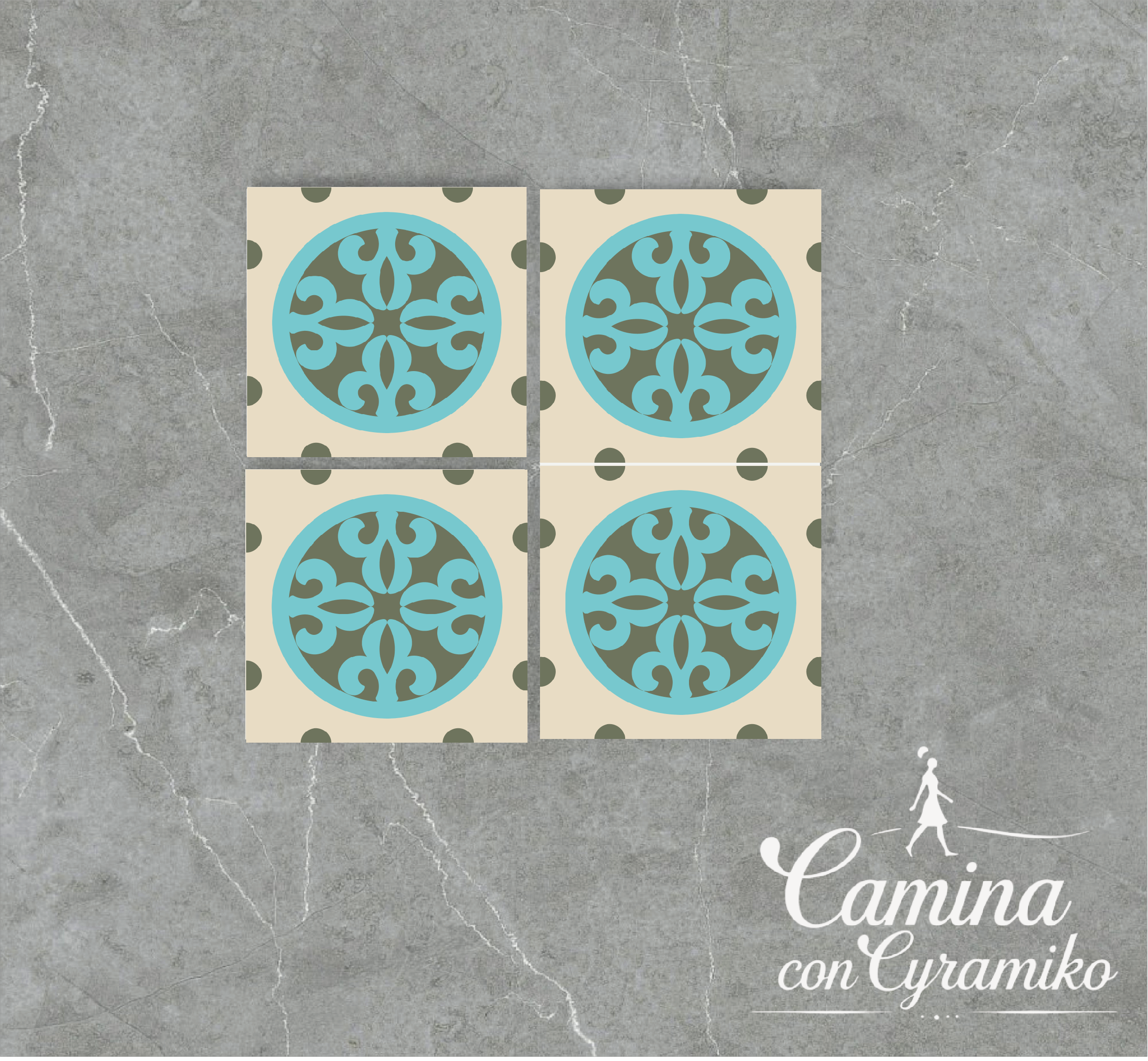 EF06 - AZUL PETRÓLEO & VERDE OLIVA & MARFIL