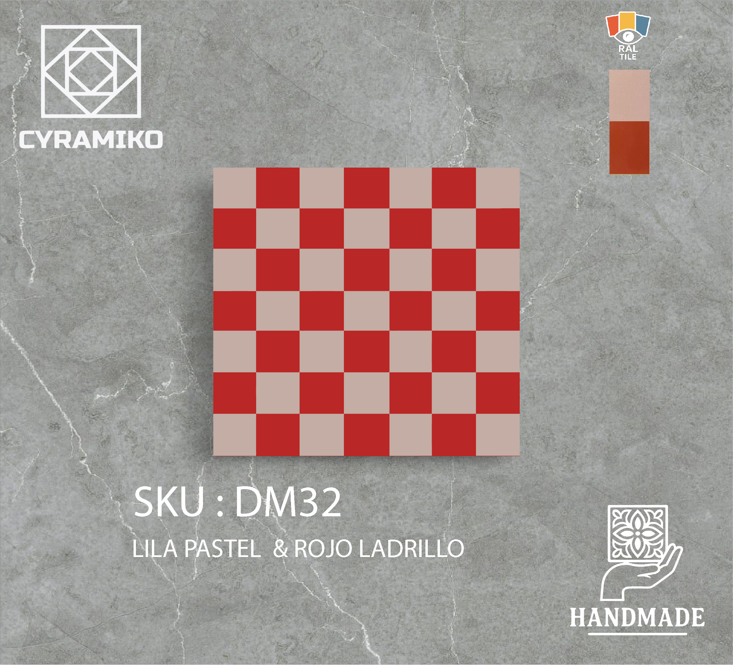 DM32 - LILA PASTEL &  ROJO LADRILLO