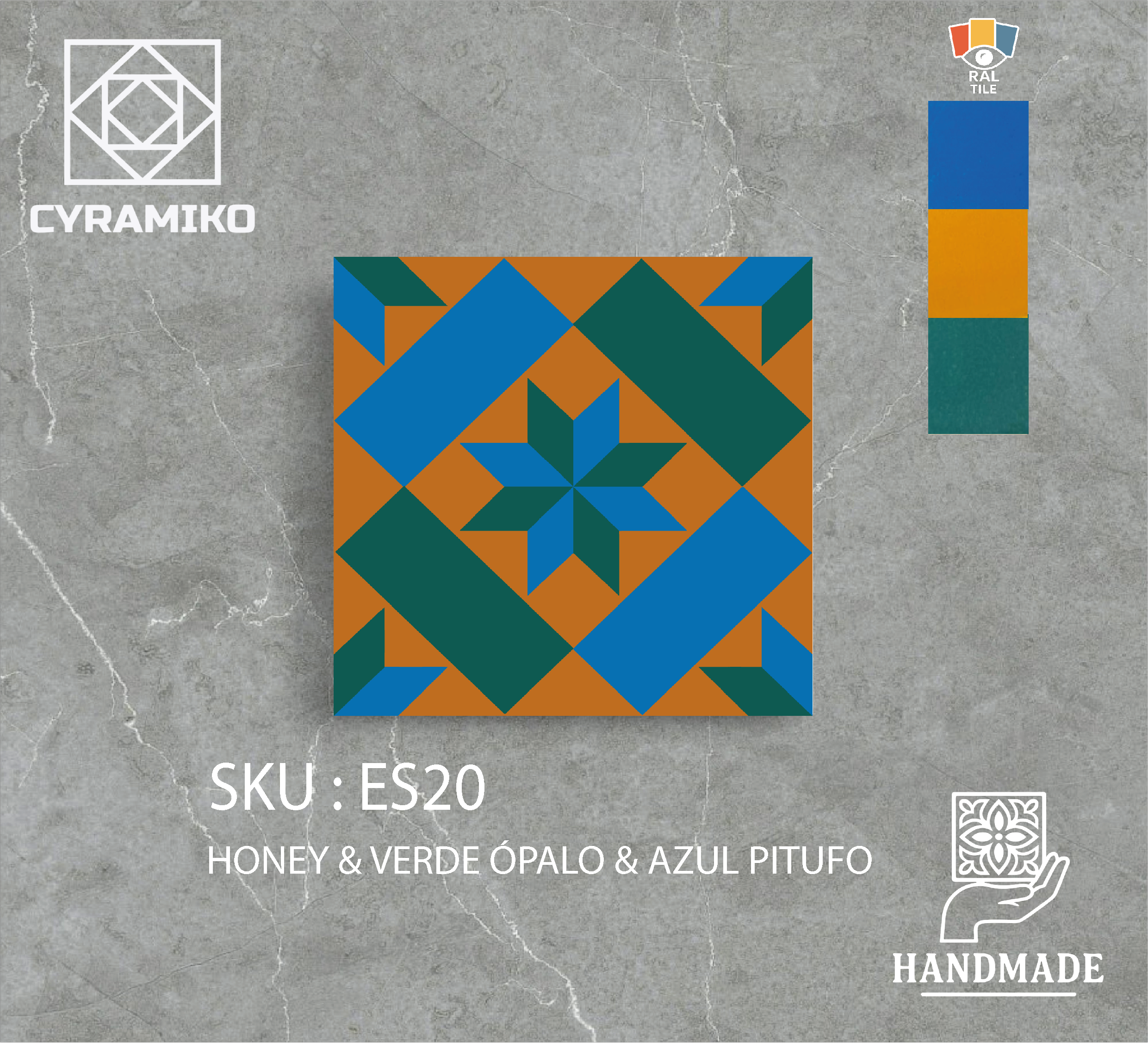 ES20 - HONEY & VERDE ÓPALO & AZUL PITUFO