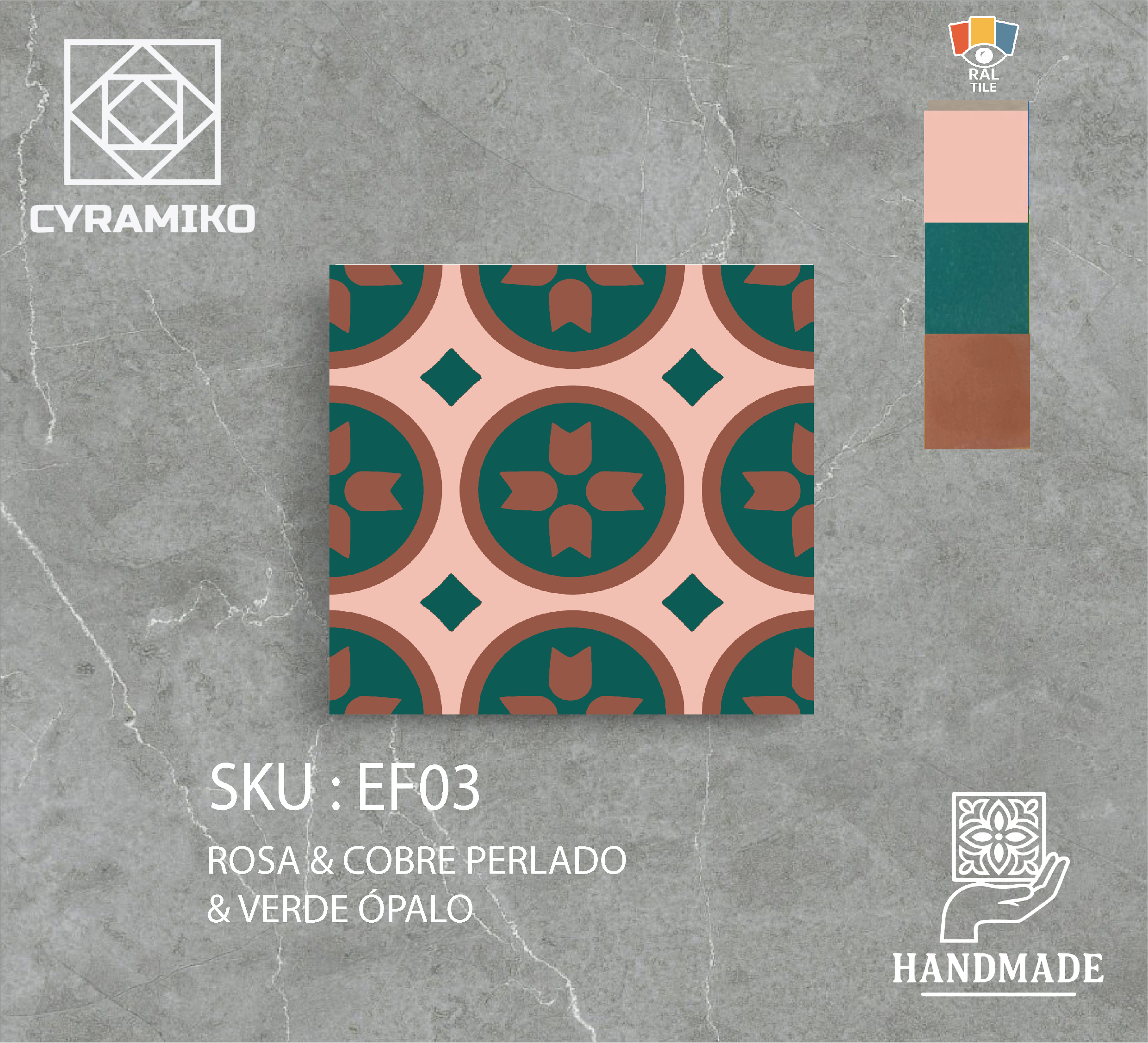 EF03 - ROSA & COBRE PERLADO & VERDE ÓPALO