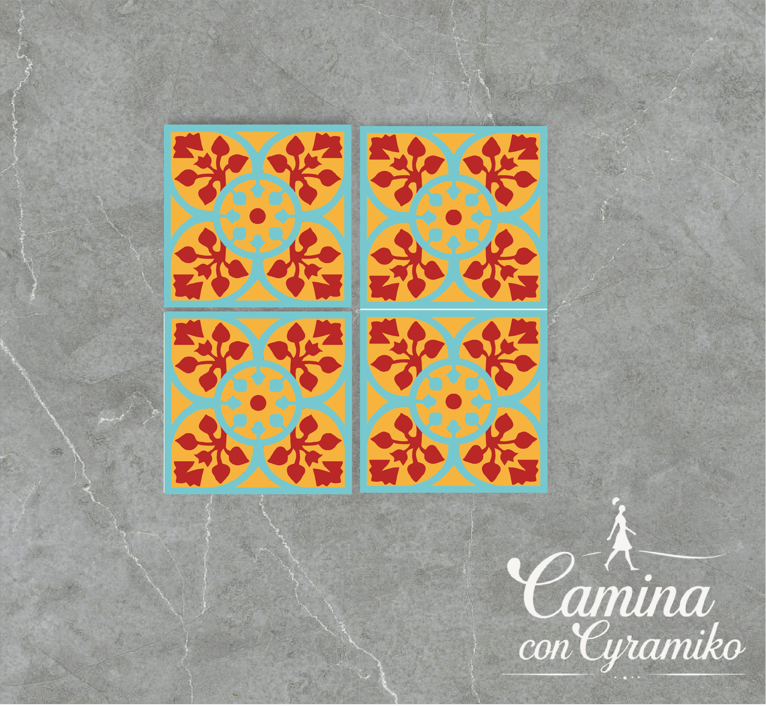 FL15 - AZUL PETRÓLEO & AMARILLO DALIA & LADRILLO ROJO