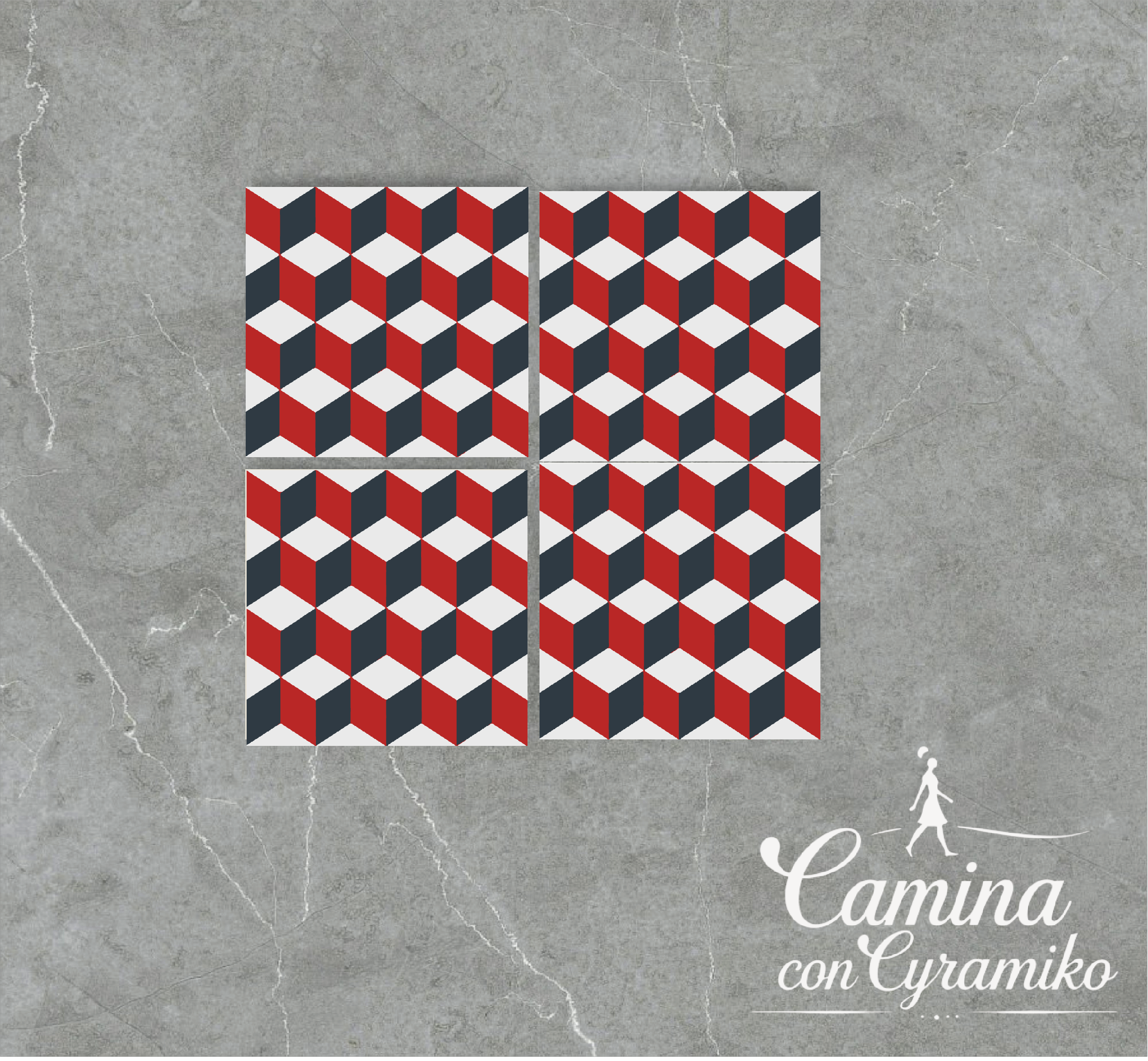 3D13 - ROJO LADRILLO & ROYAL BLUE & BLANCO PURO