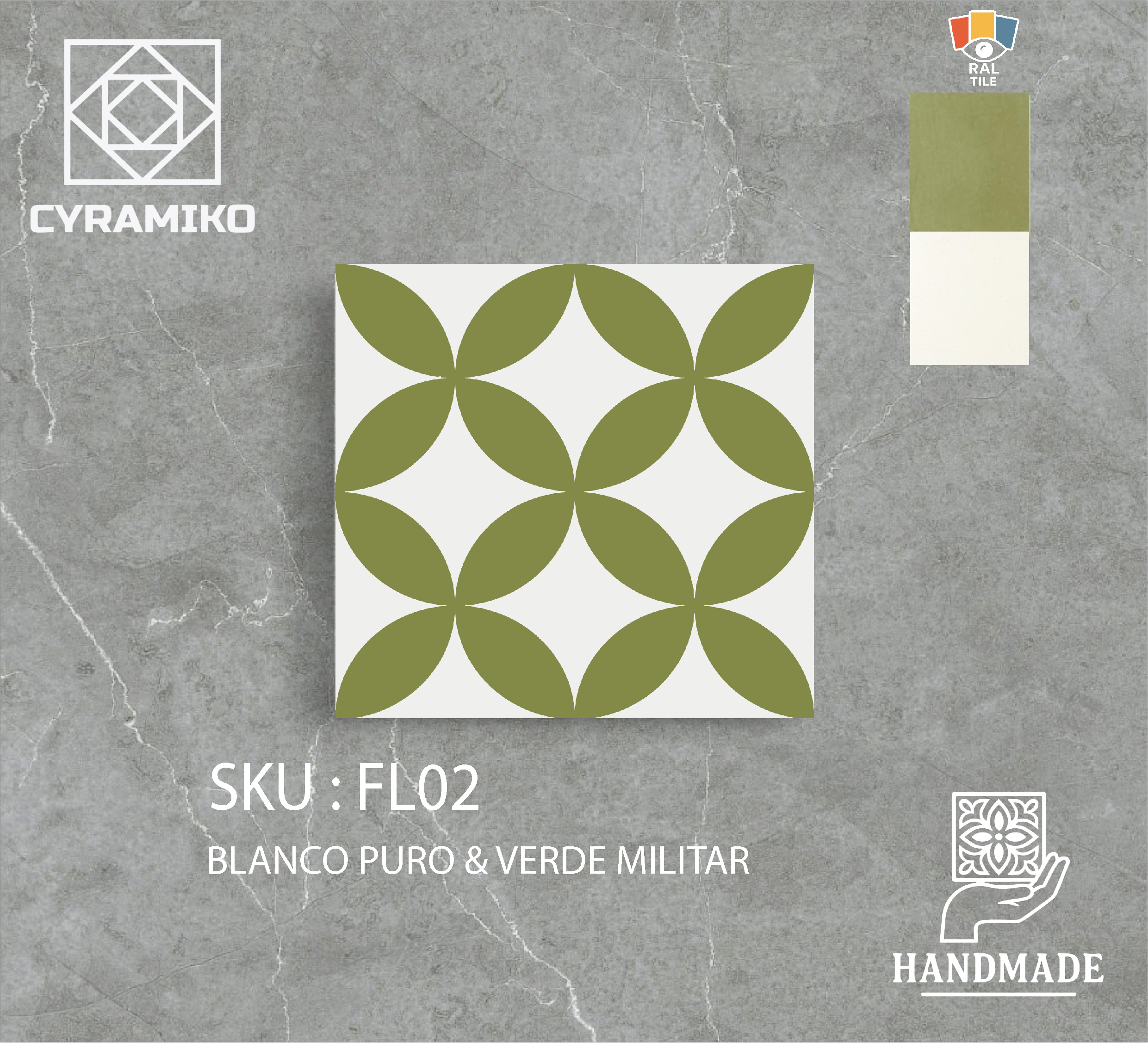 FL02 - BLANCO PURO & VERDE MILITAR