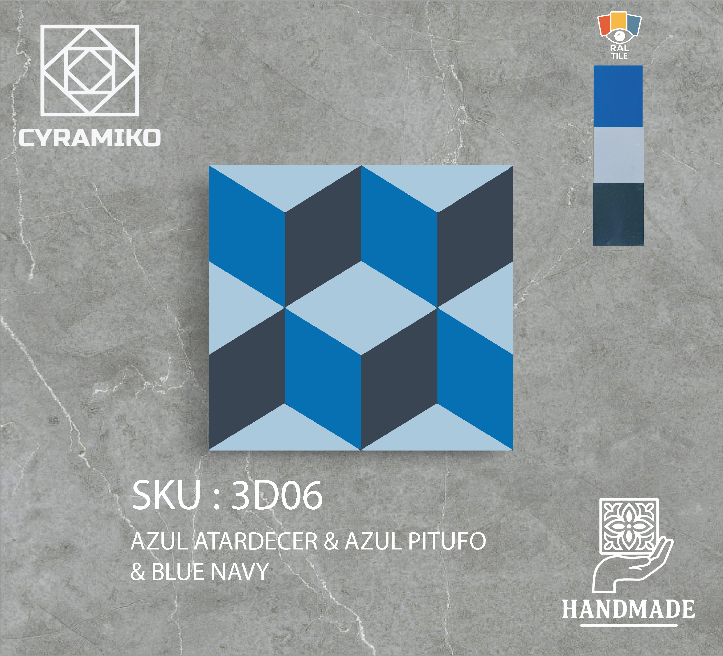 3D06 - AZUL ATARDECER & AZUL PITUFO & BLUE NAVY