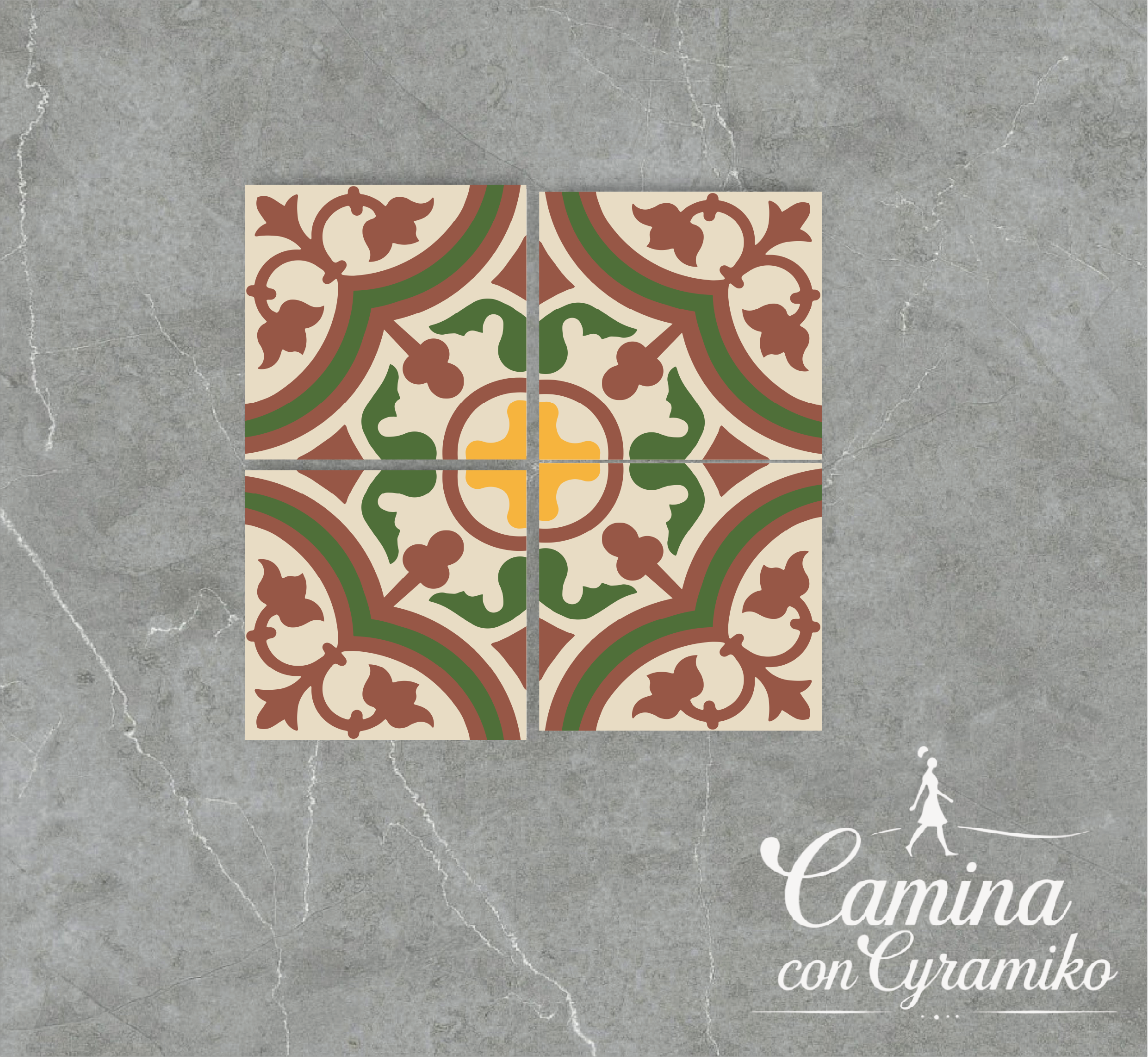 HR03 - VERDE HOJA & COBRE PERLADO & AMARILLO DALIA & MARFIL