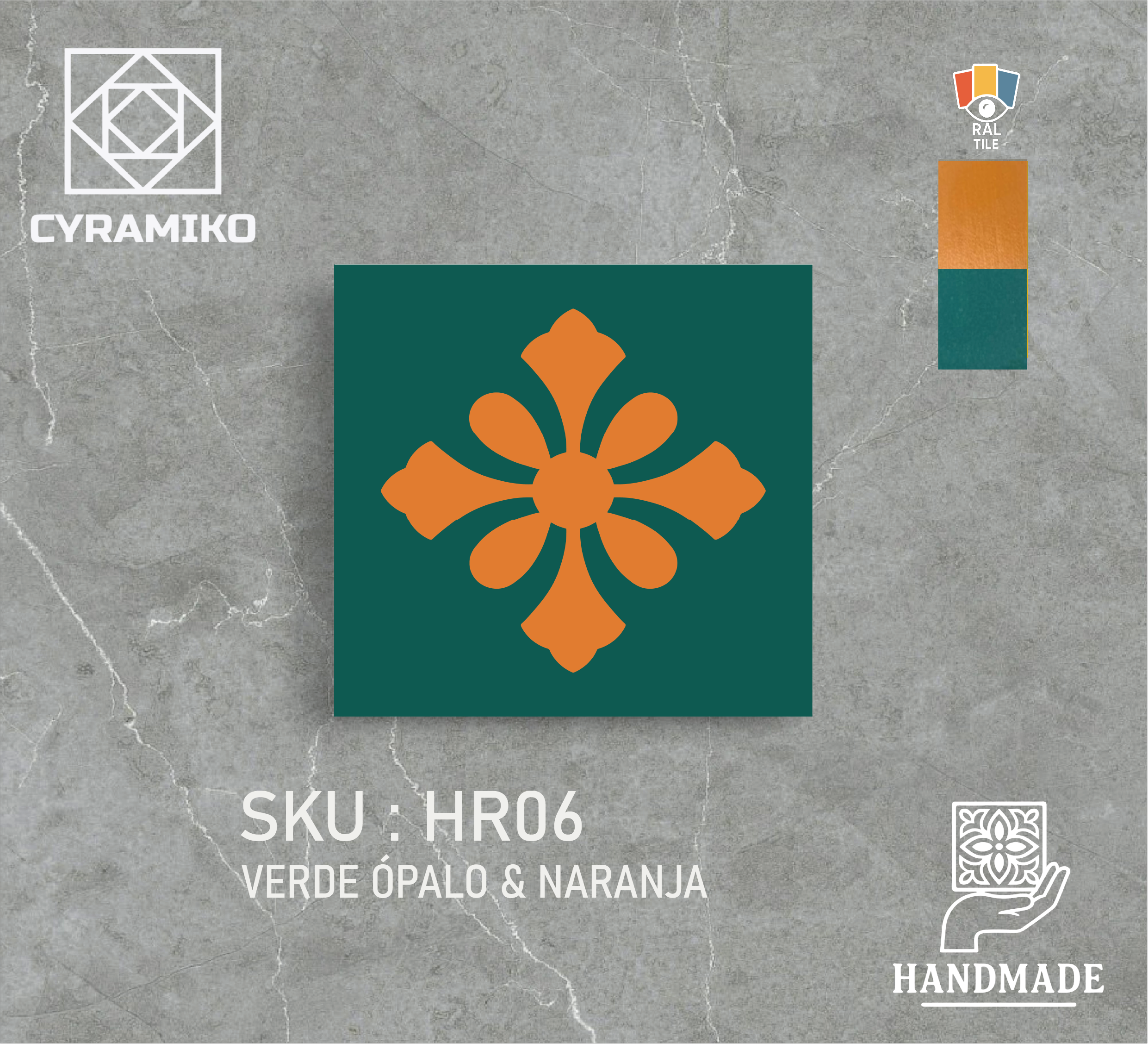 HR06 - VERDE ÓPALO & NARANJA