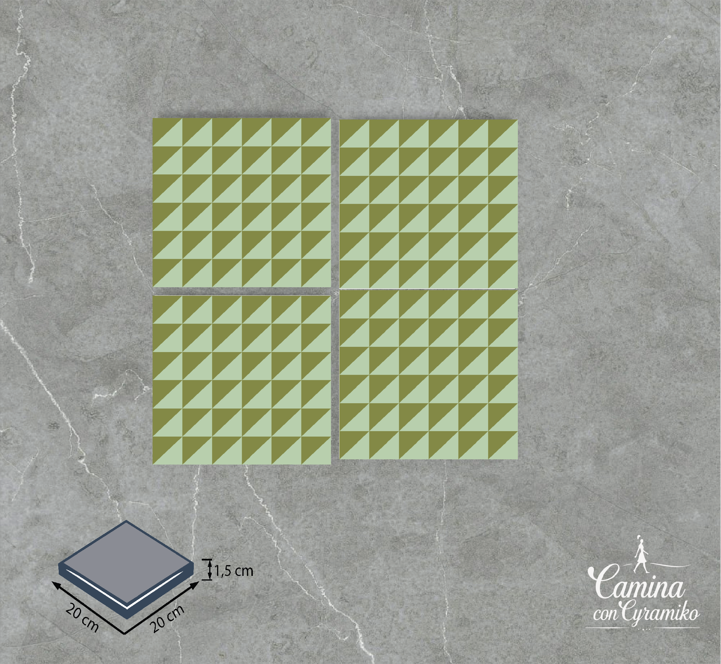 DM19 - VERDE MILITAR & VERDE BLANQUECINO