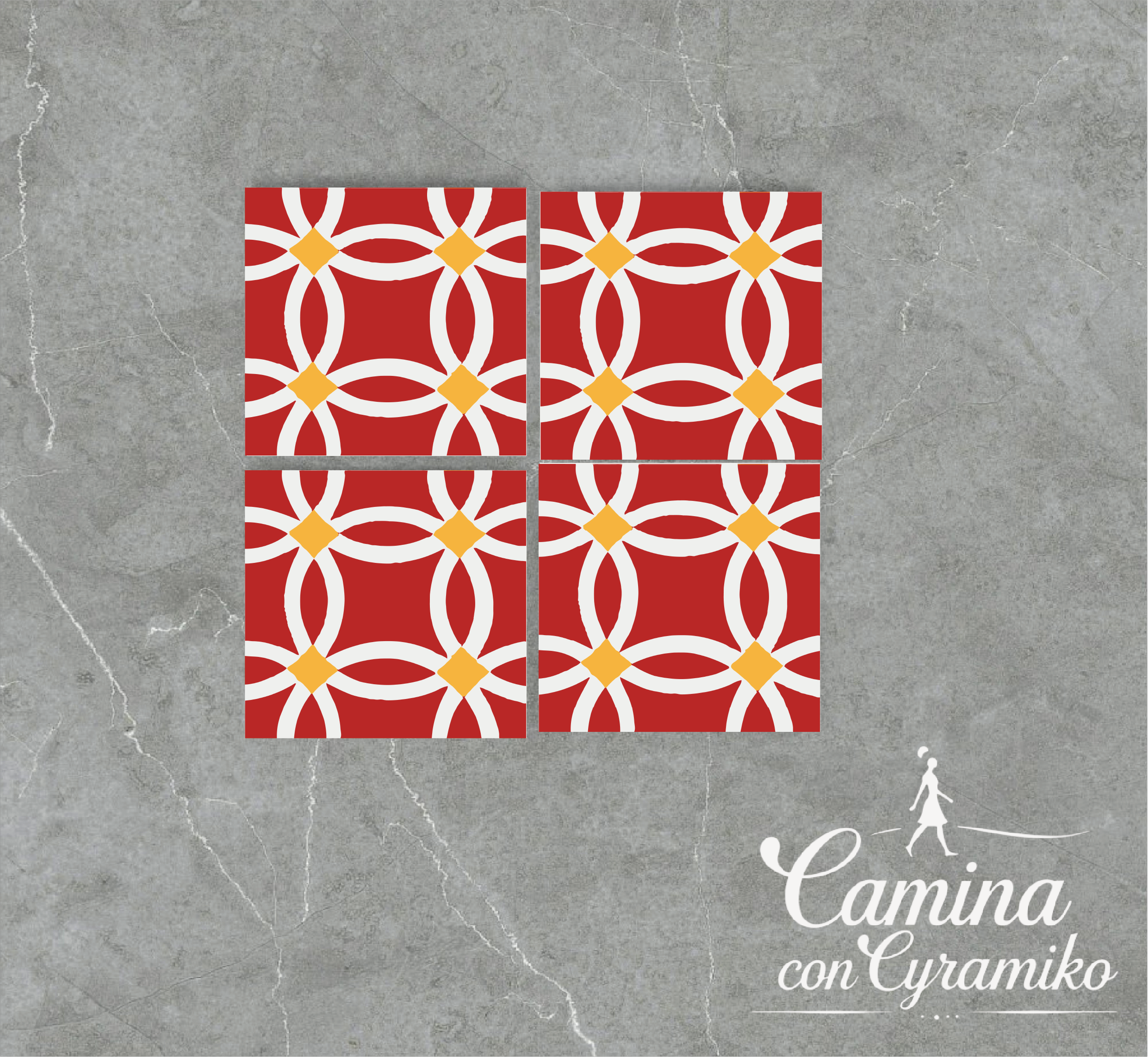 FL17 - LADRILLO ROJO & BLANCO PURO & AMARILLO DALIA