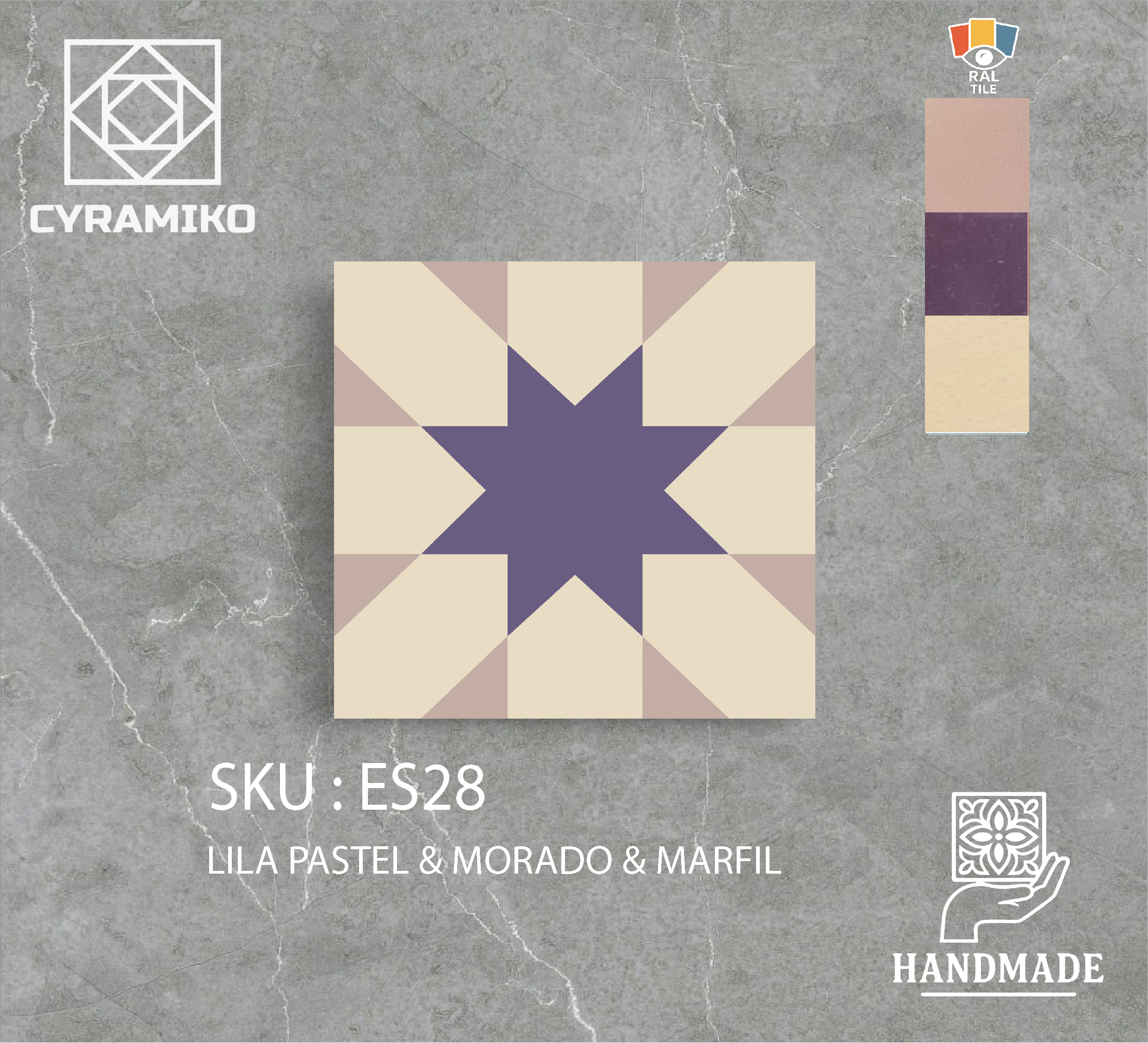 ES28 - LILA PASTEL & MORADO & MARFIL