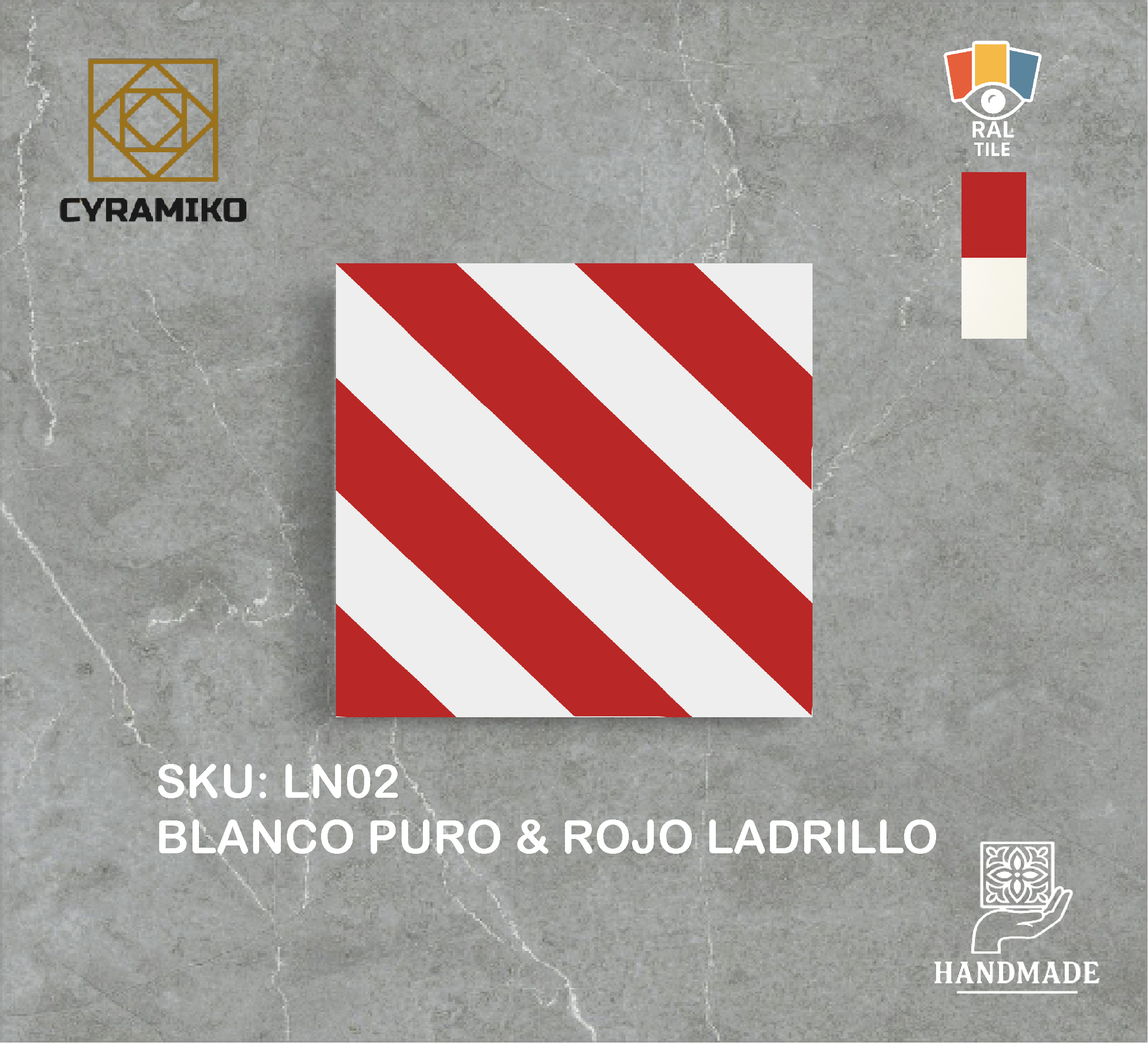 LN02 - BLANCO PURO & ROJO LADRILLO