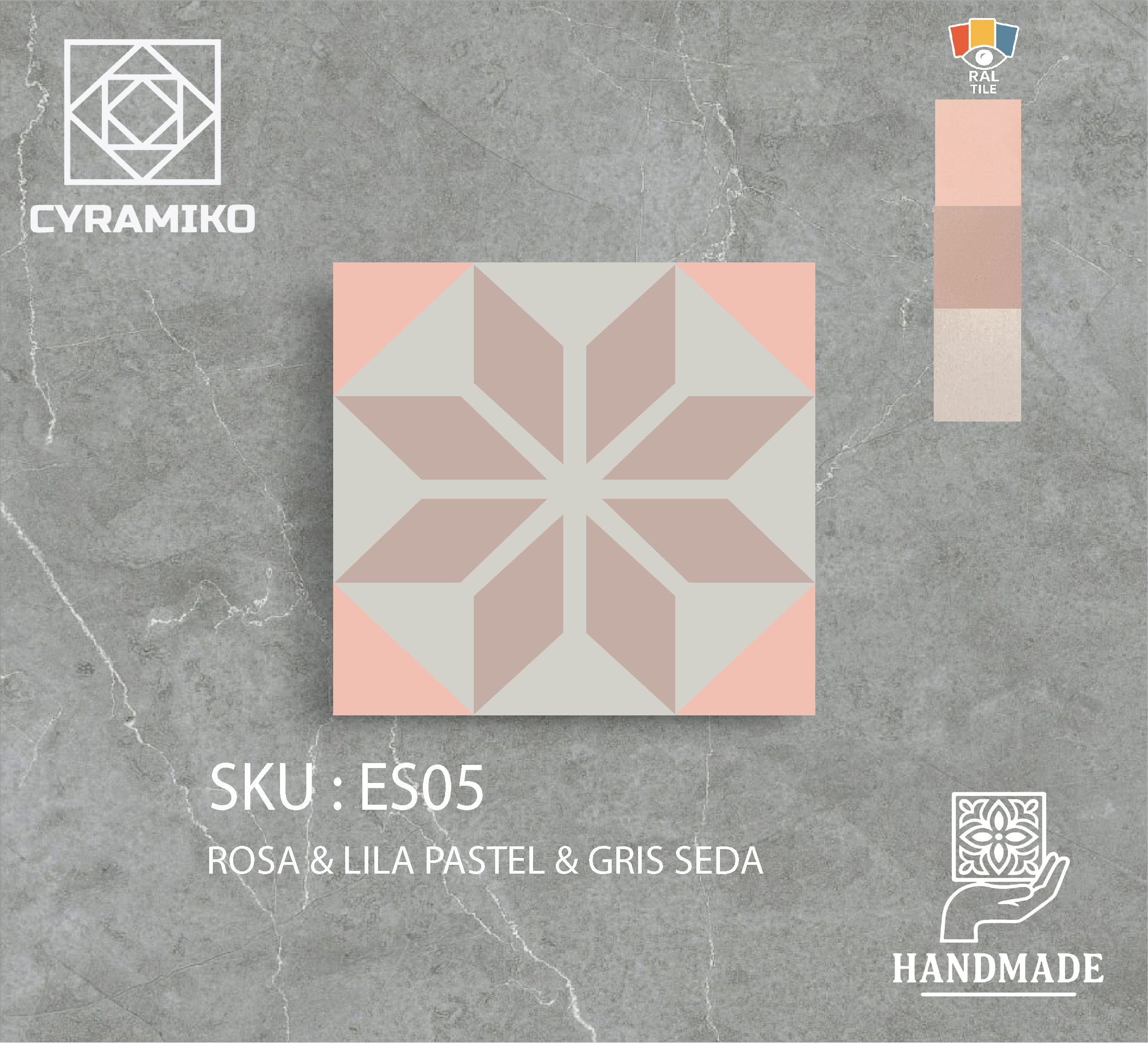 ES05 - ROSA & LILA PASTEL & GRIS SEDA
