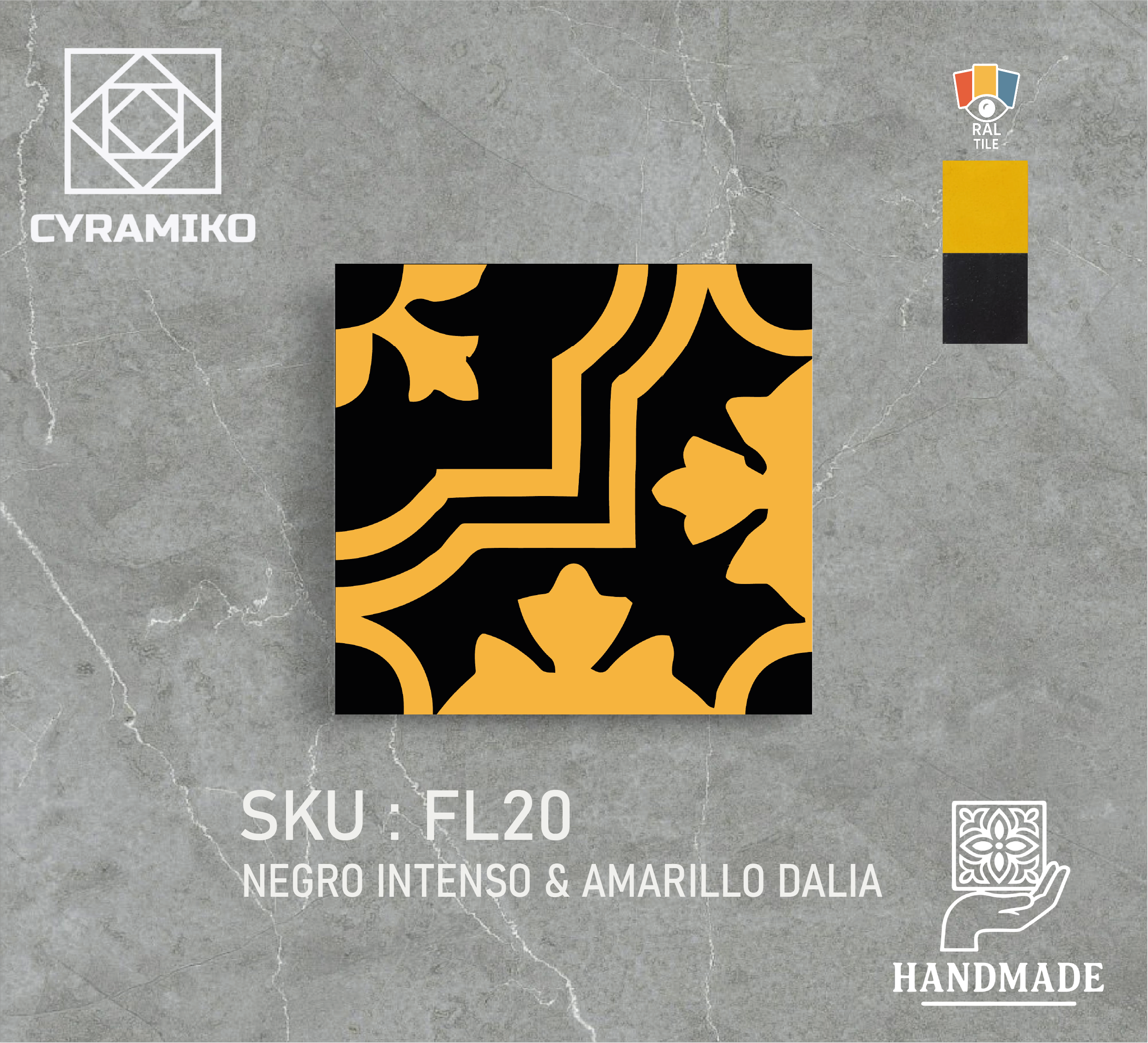 FL20 - NEGRO INTENSO & AMARILLO DALIA