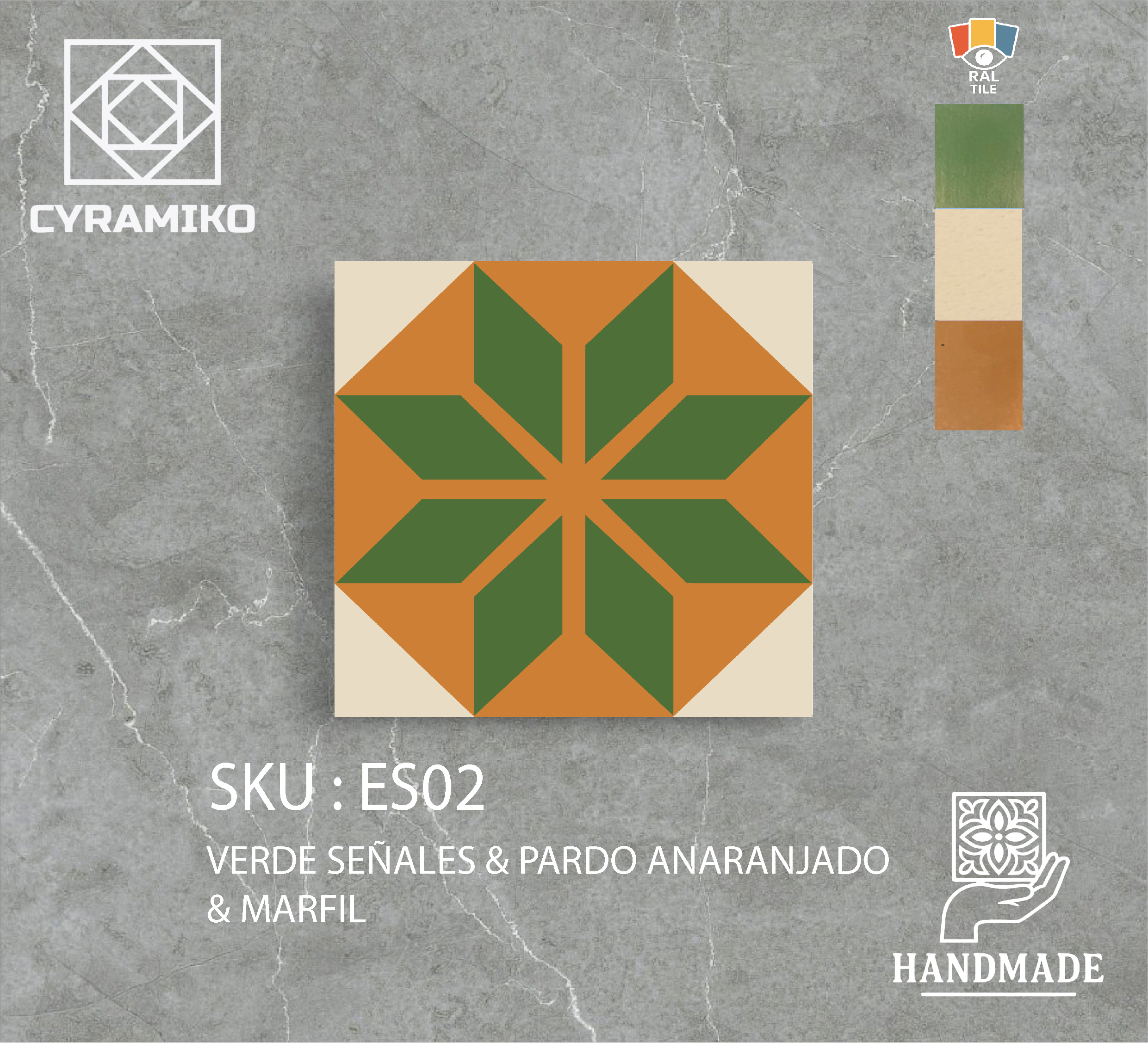 ES02 - VERDE SEÑALES  & PARDO ANARANJADO & MARFIL