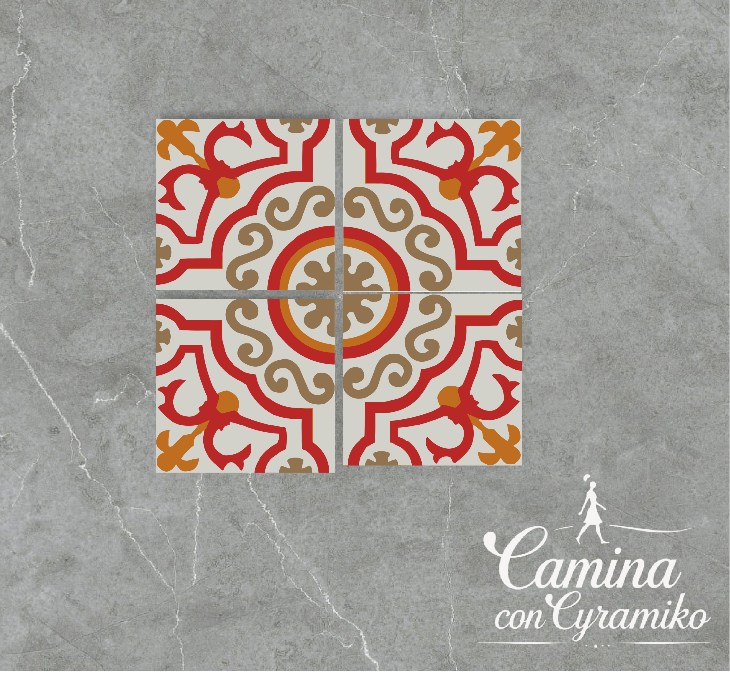 HR02 - GRIS SEDA & LADRILLO ROJO & MOKA OSCURO & HONEY