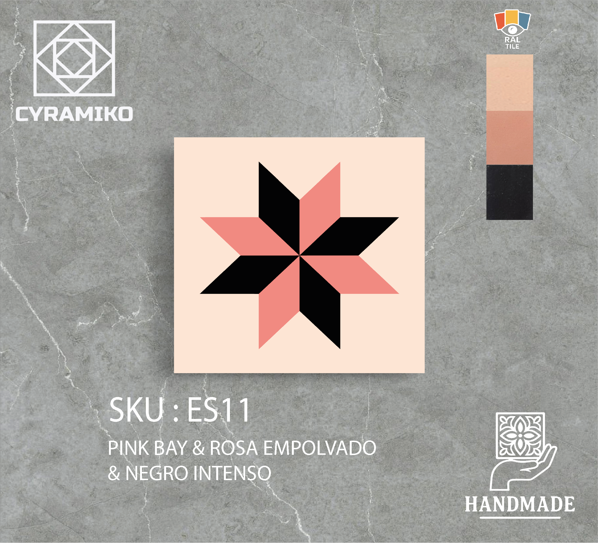 ES11 - PINK BABY & ROSA EMPOLVADO & NEGRO INTENSO