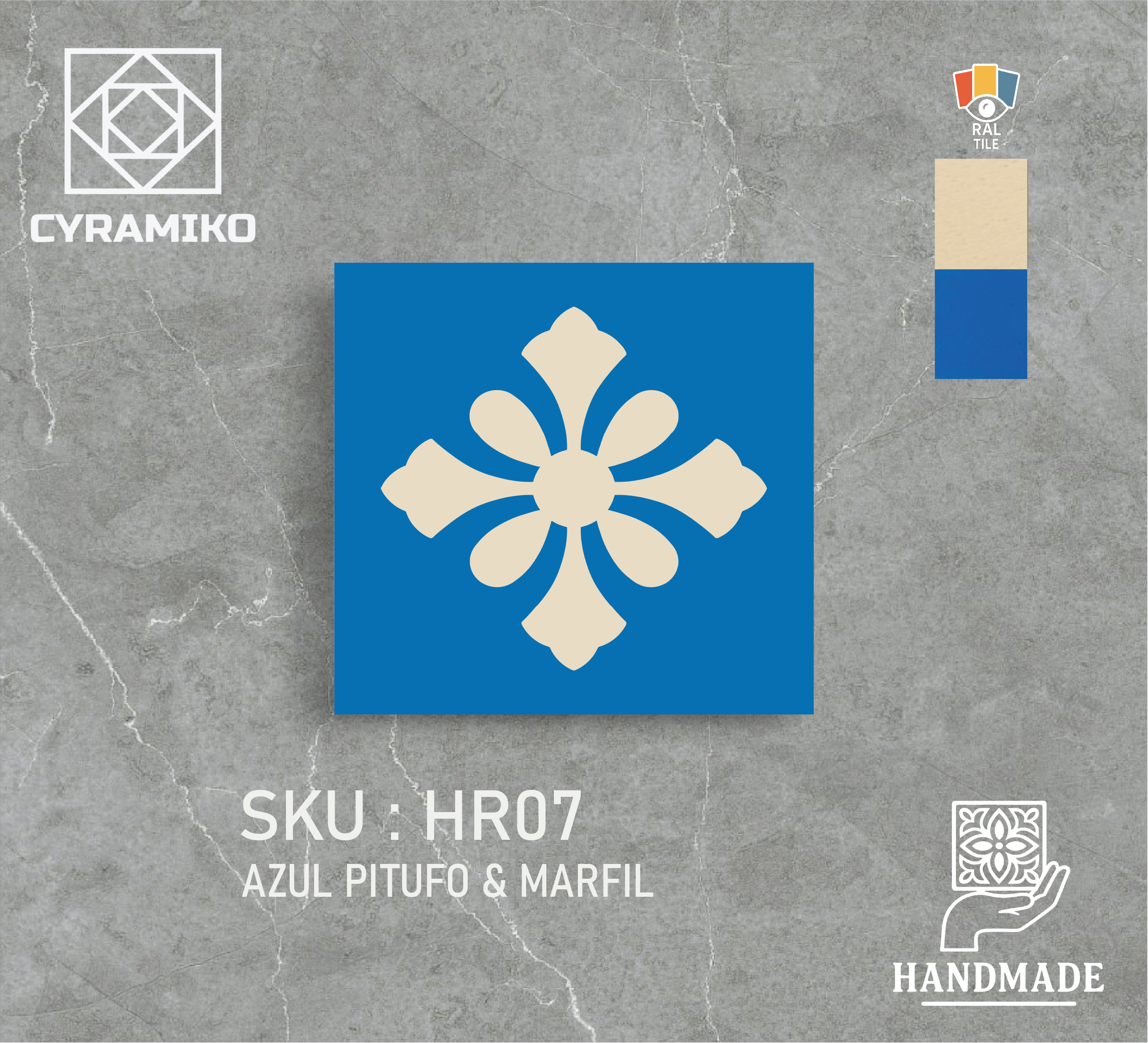 HR07 - AZUL PITUFO & MARFIL