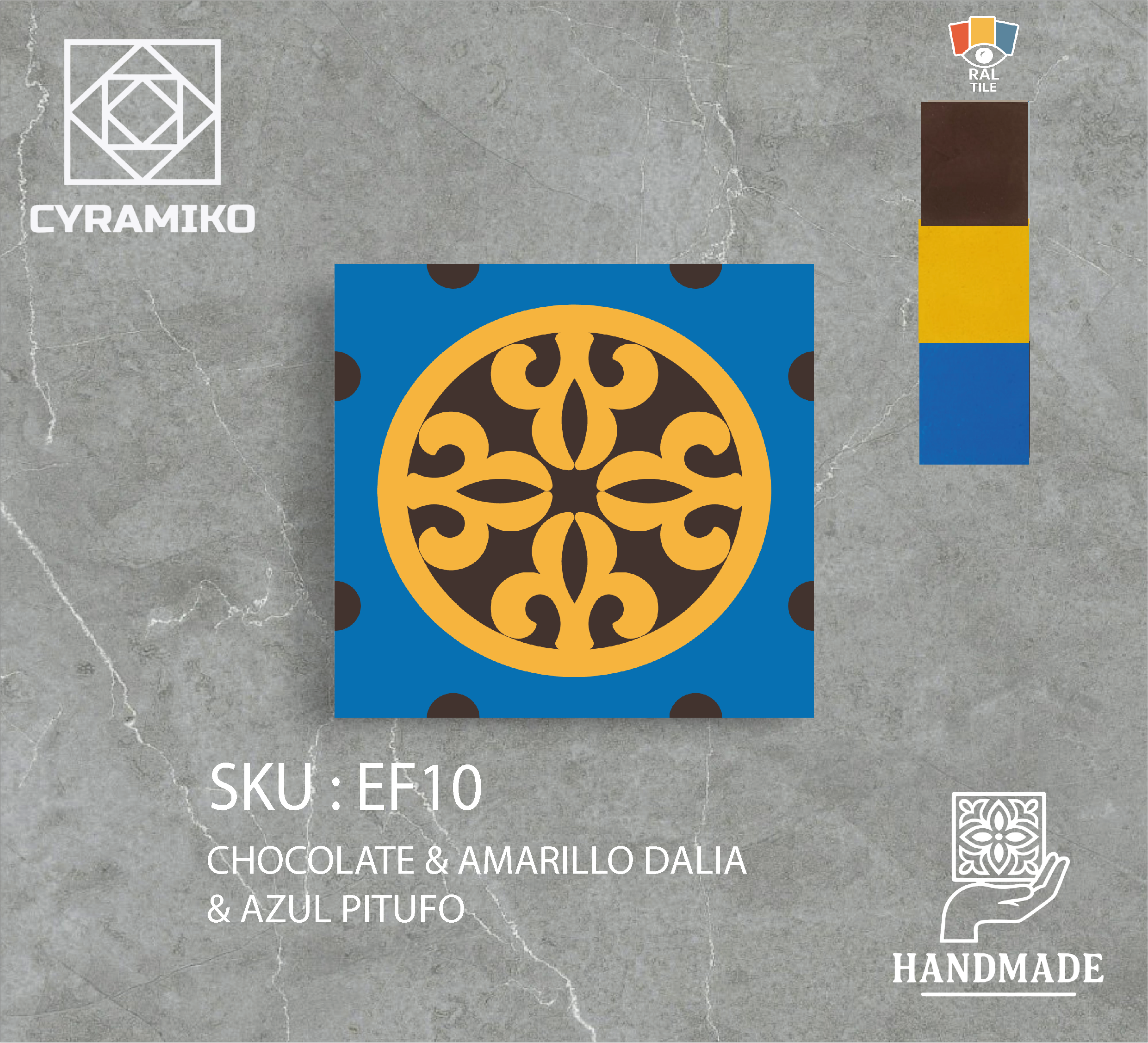 EF10 - CHOCOLATE & AMARILLO DALIA & AZUL PITUFO