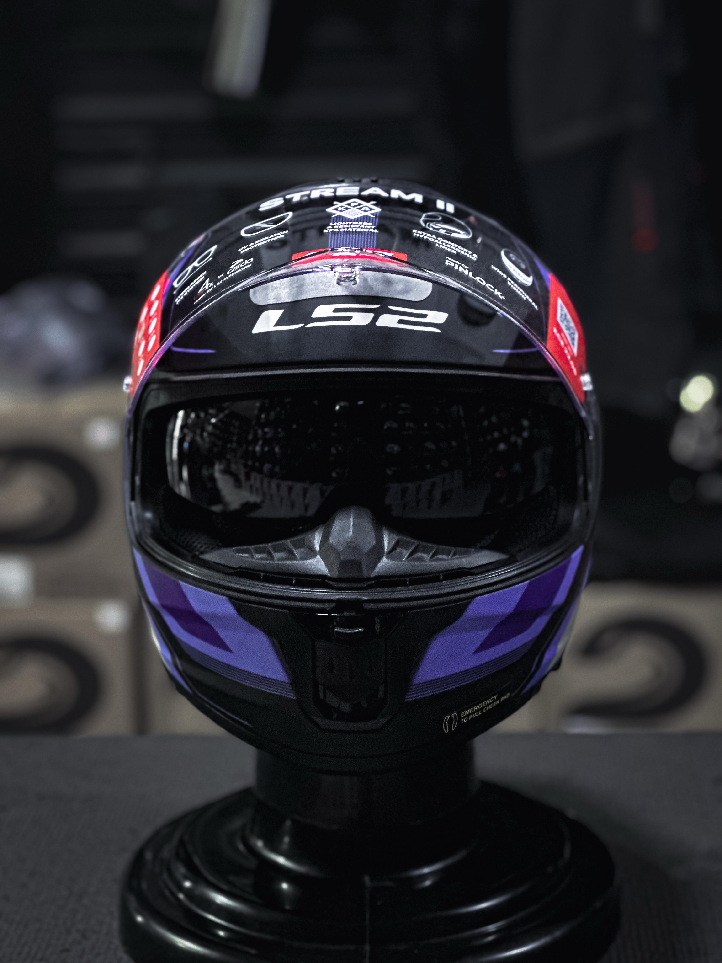 LS2 FF808 STREAM II VINTAGE MATTE BLK/PUR/GREY