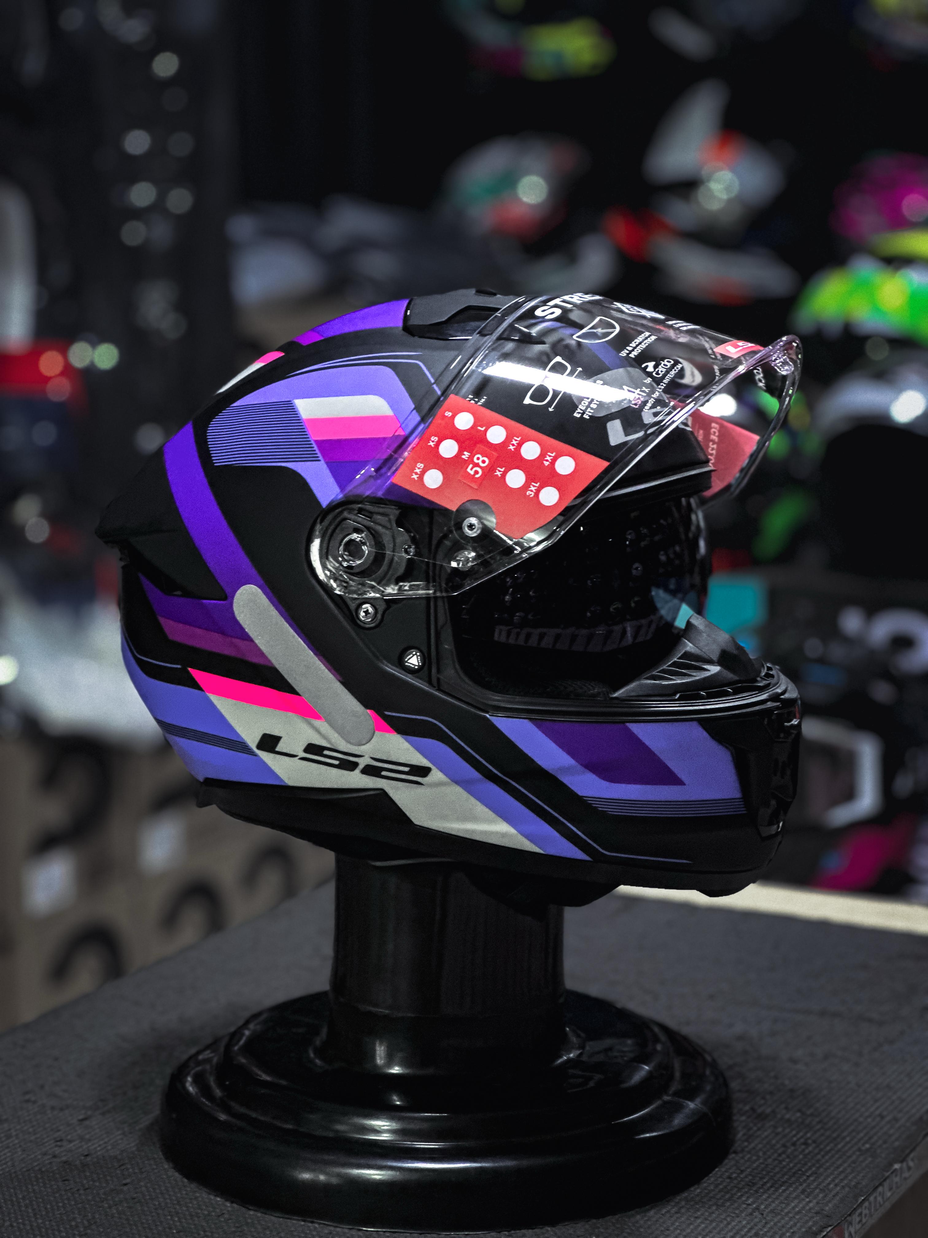 LS2 FF808 STREAM II VINTAGE MATTE BLK/PUR/GREY