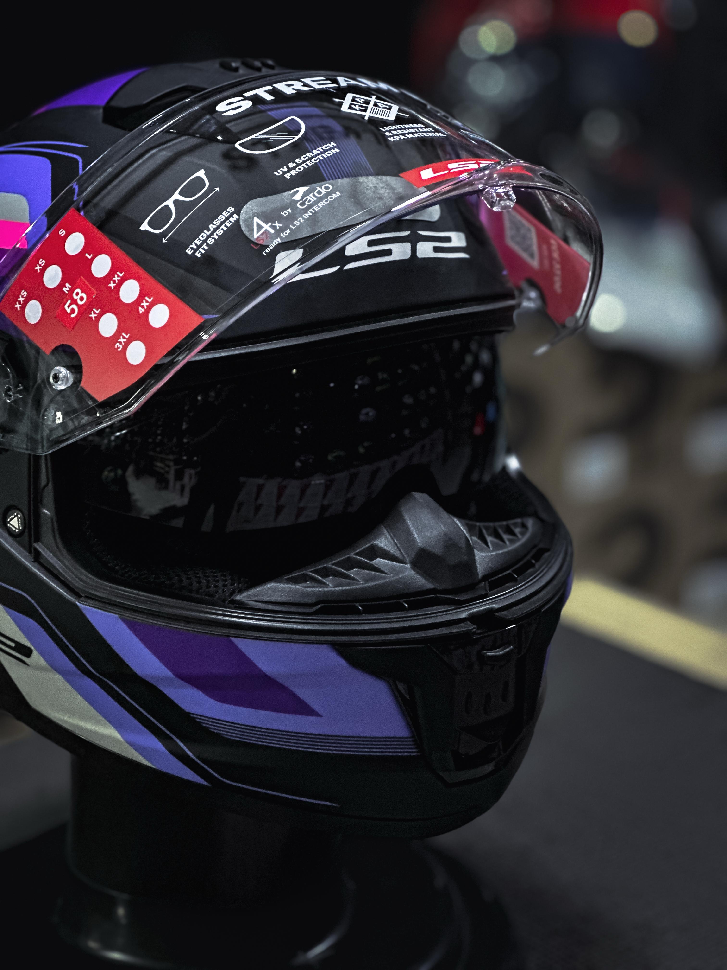 LS2 FF808 STREAM II VINTAGE MATTE BLK/PUR/GREY