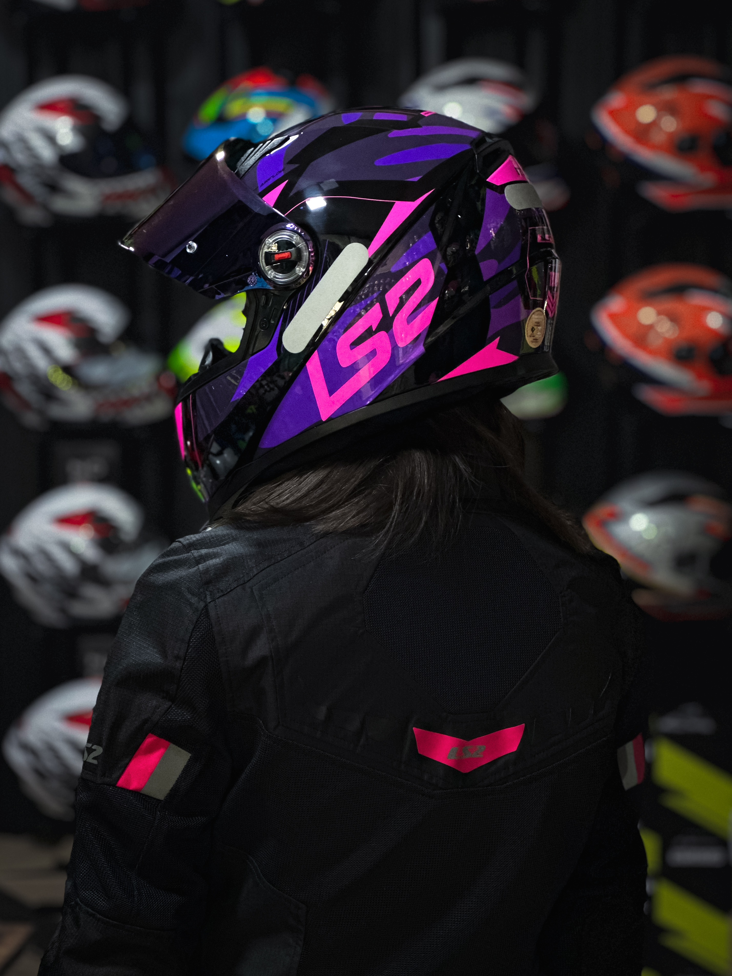 JAQUETA LS2 GARDA LADY BLACK/PINK