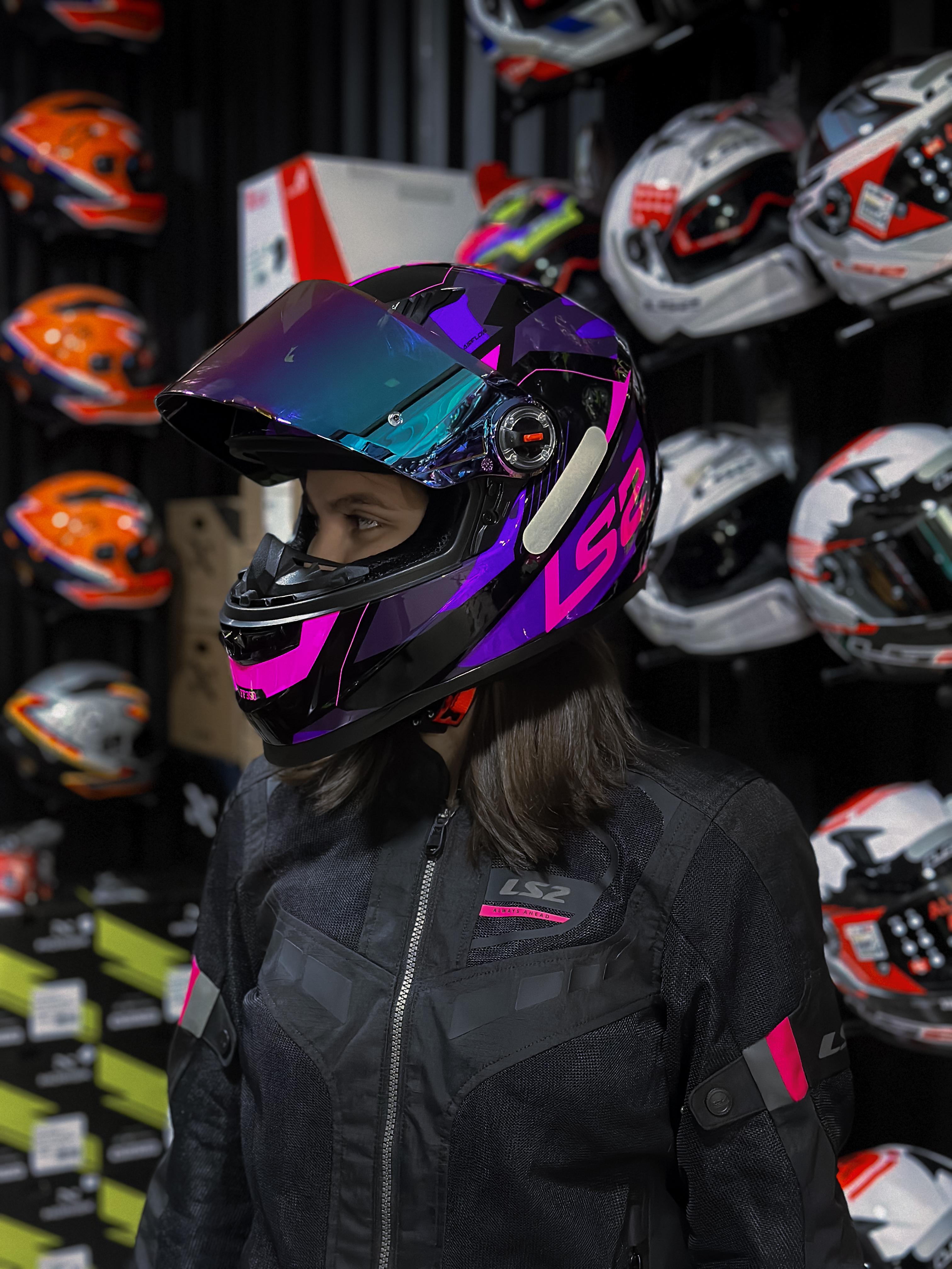 JAQUETA LS2 GARDA LADY BLACK/PINK