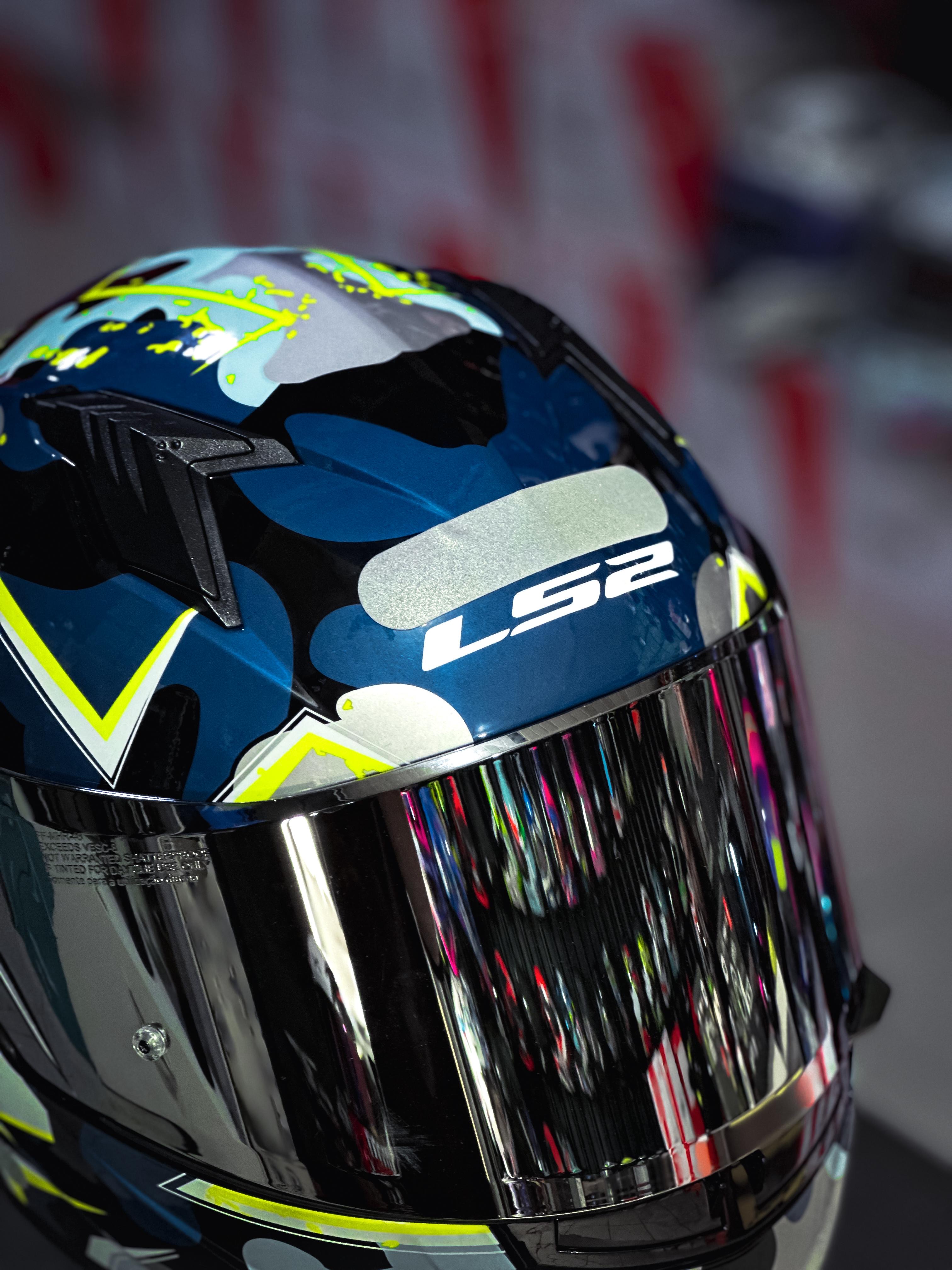 LS2 FF358 S CAMO BLUE/YELLOW
