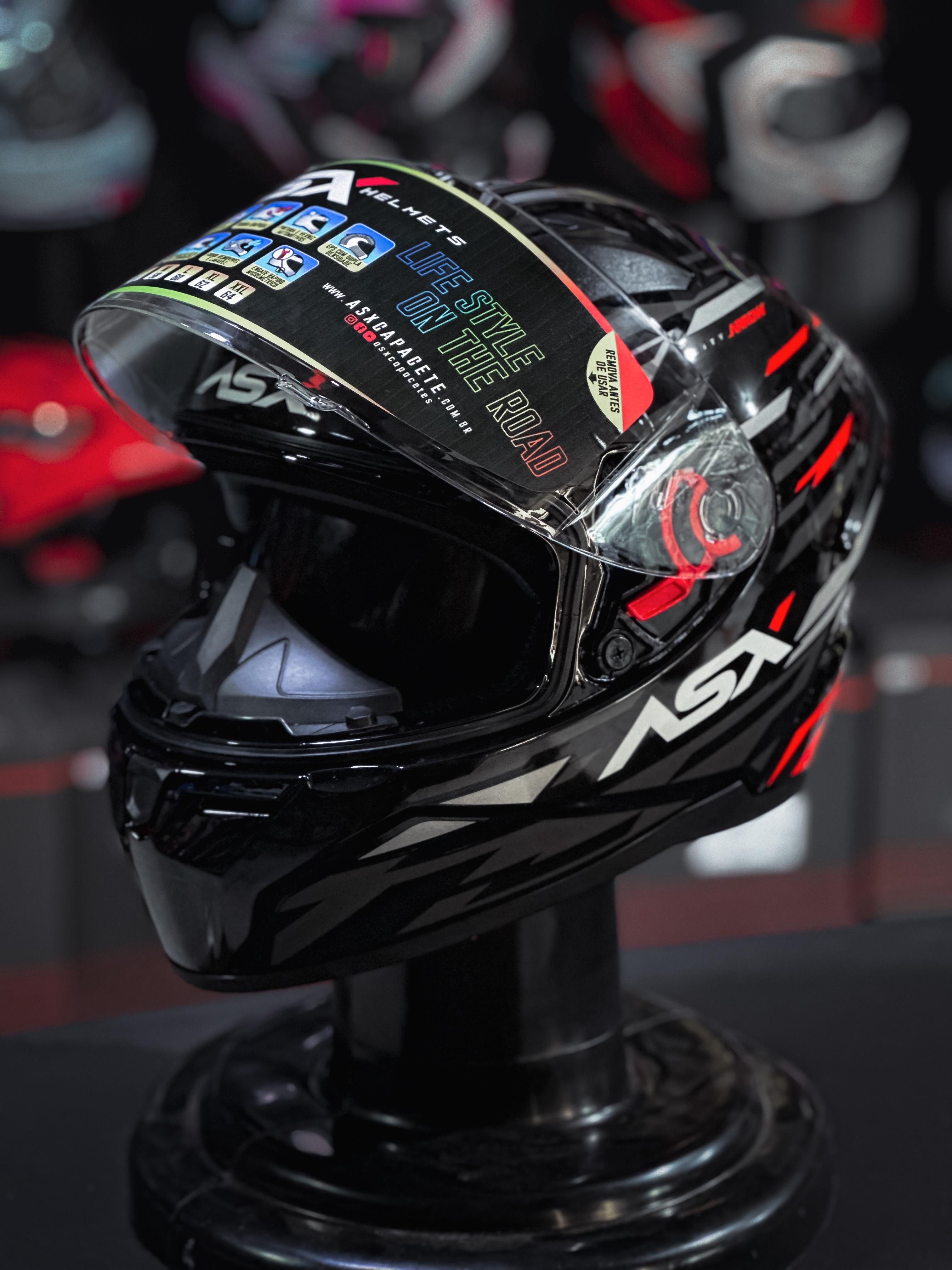 ASX CITY ARROW BRILHO PRETO/GRAFITE/VERMELHO