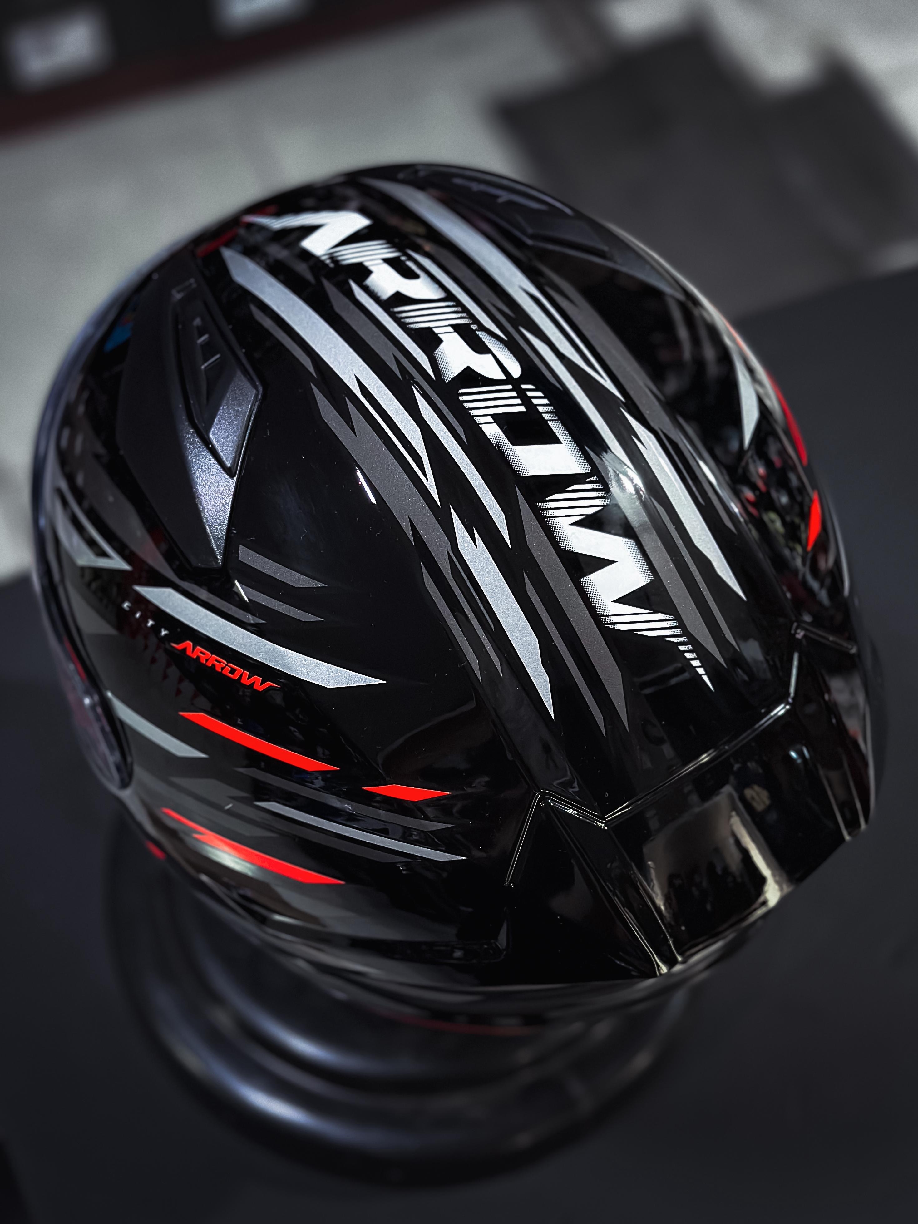 ASX CITY ARROW BRILHO PRETO/GRAFITE/VERMELHO