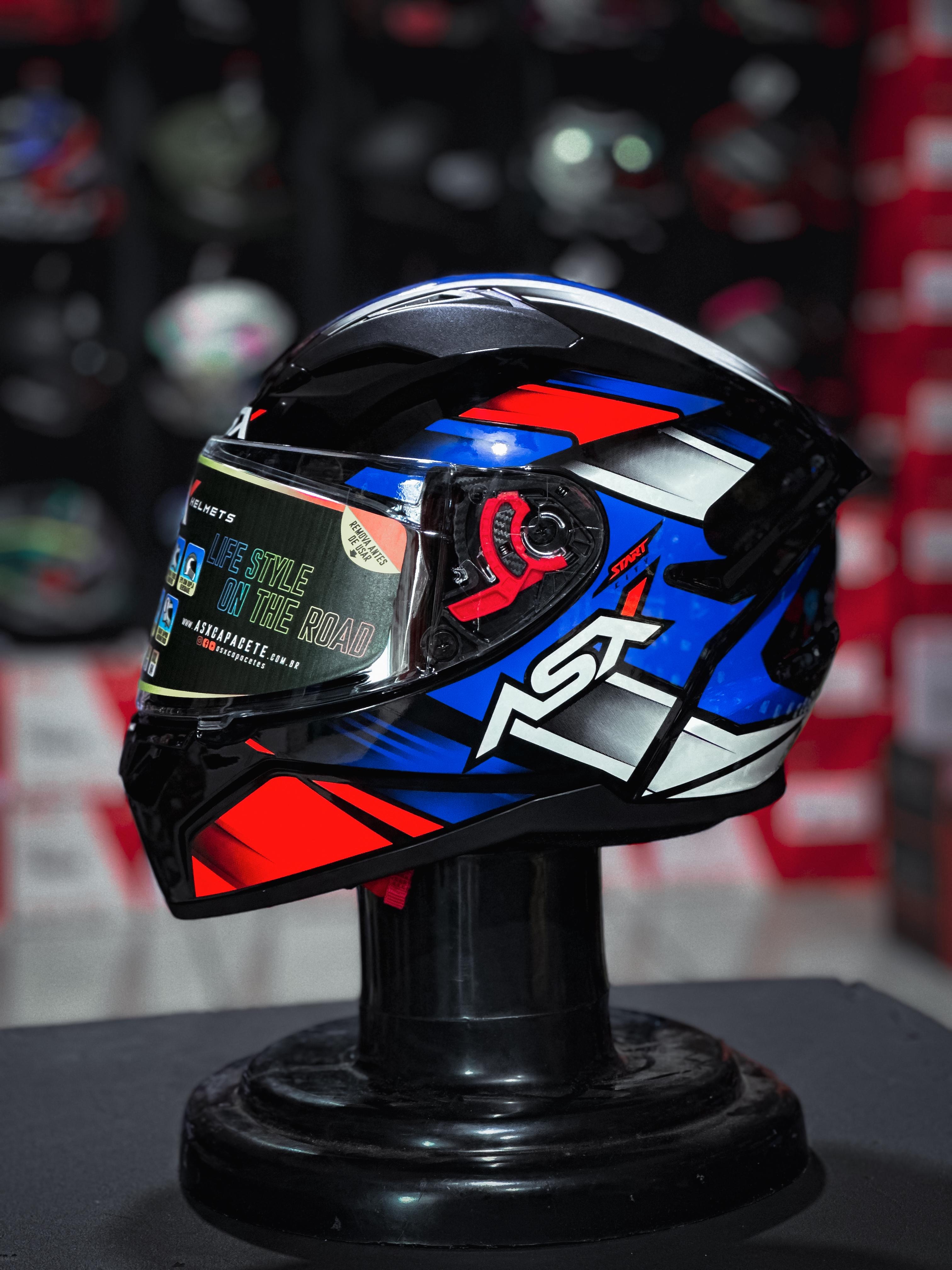 ASX CITY START BRILHO PRETO/VERMELHO/AZUL