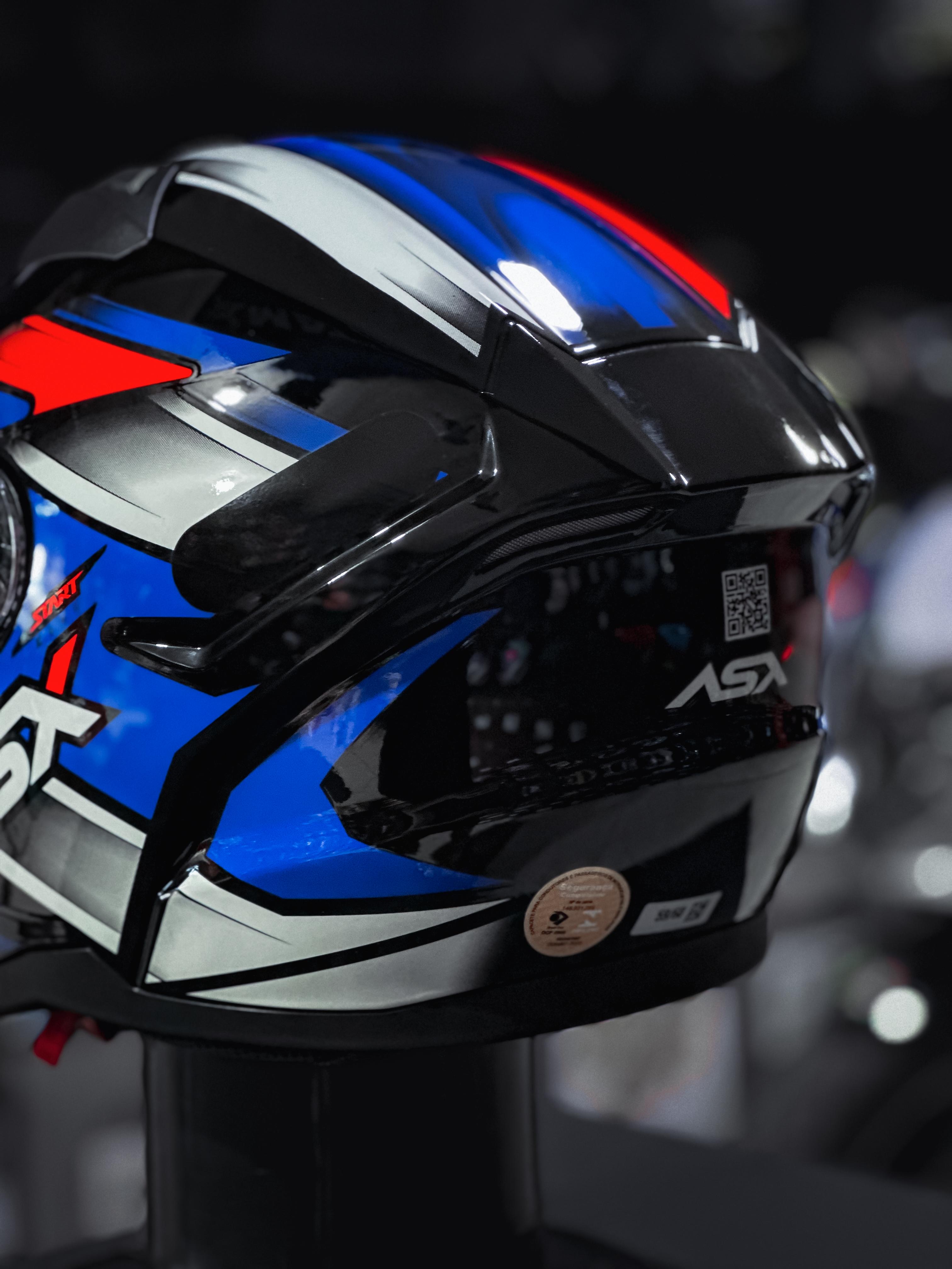 ASX CITY START BRILHO PRETO/VERMELHO/AZUL