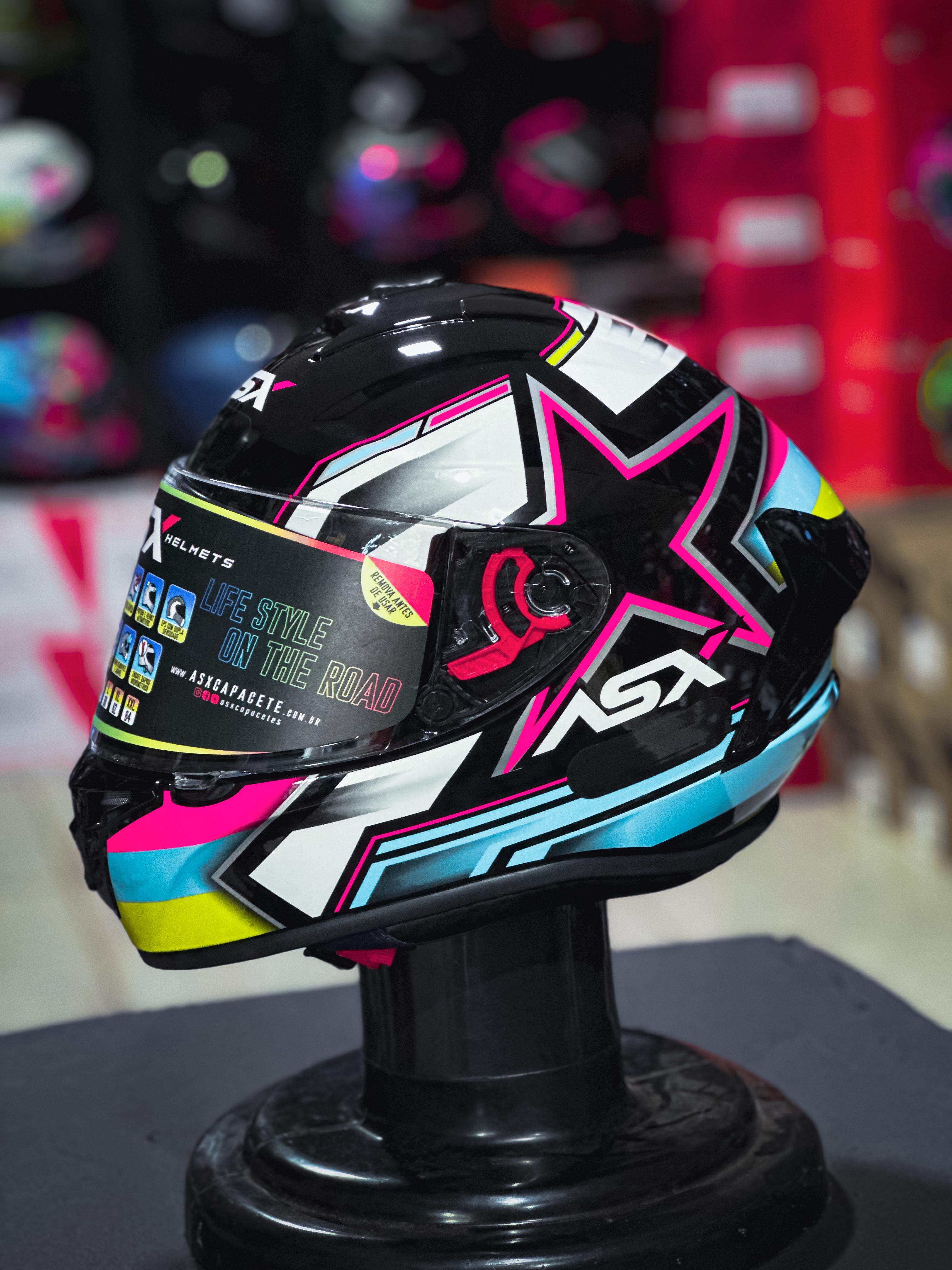 ASX DRAKEN PILOT BRILHO PRETO/COLORS