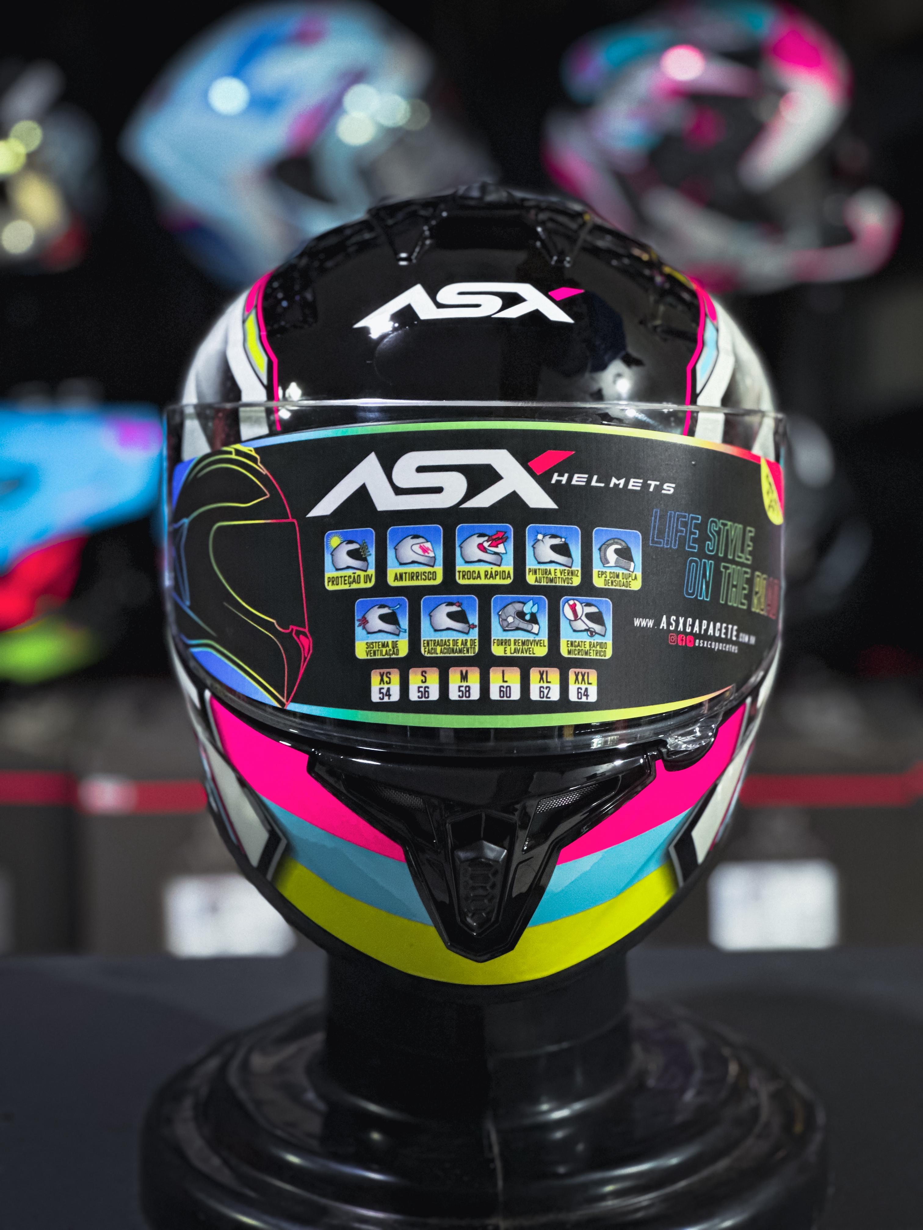 ASX DRAKEN PILOT BRILHO PRETO/COLORS